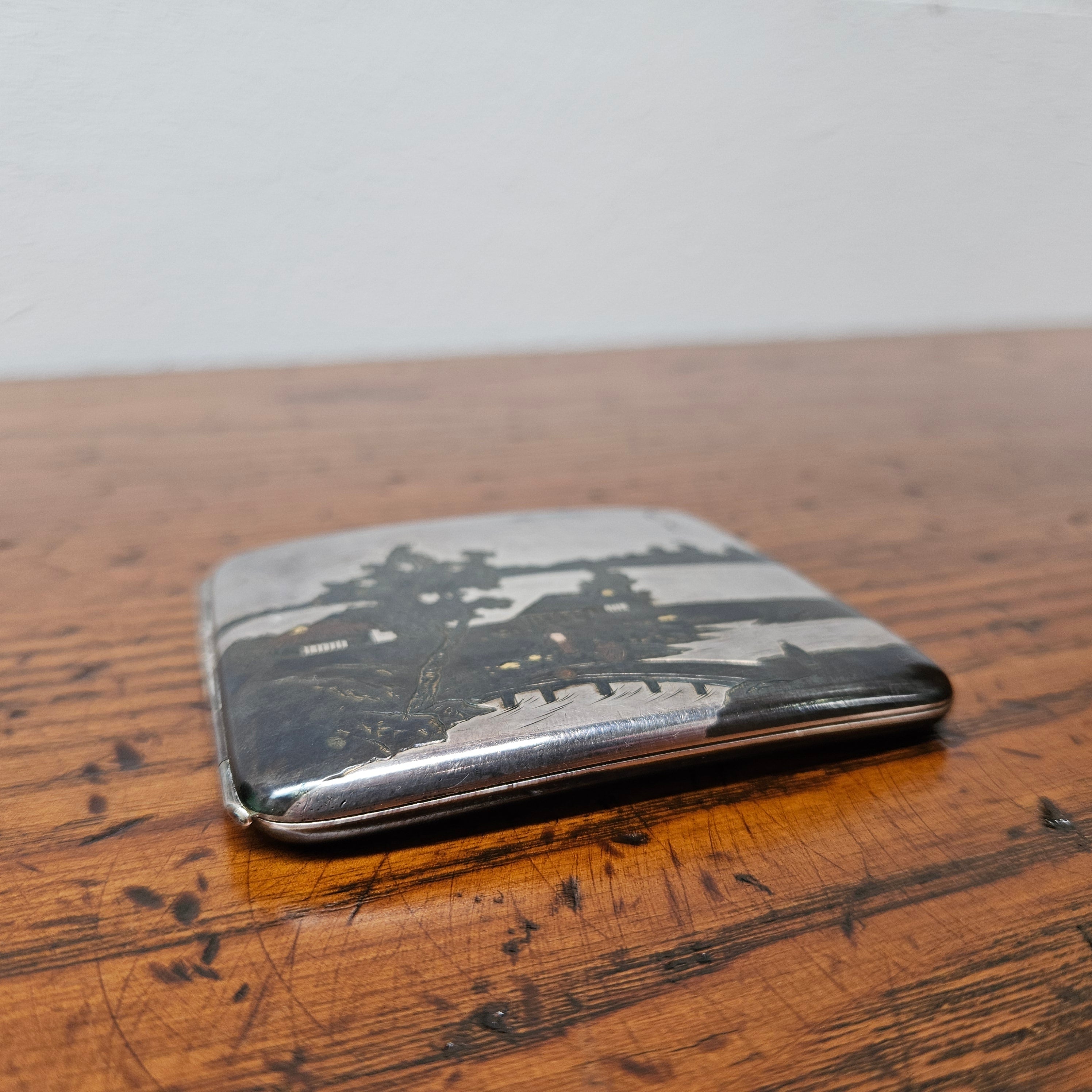 Antique Japanese Mixed Metal Engraved/Embossed Cigarette Case | Antique & Vintage | Moonee Ponds Antiques | Australia Wide Delivery