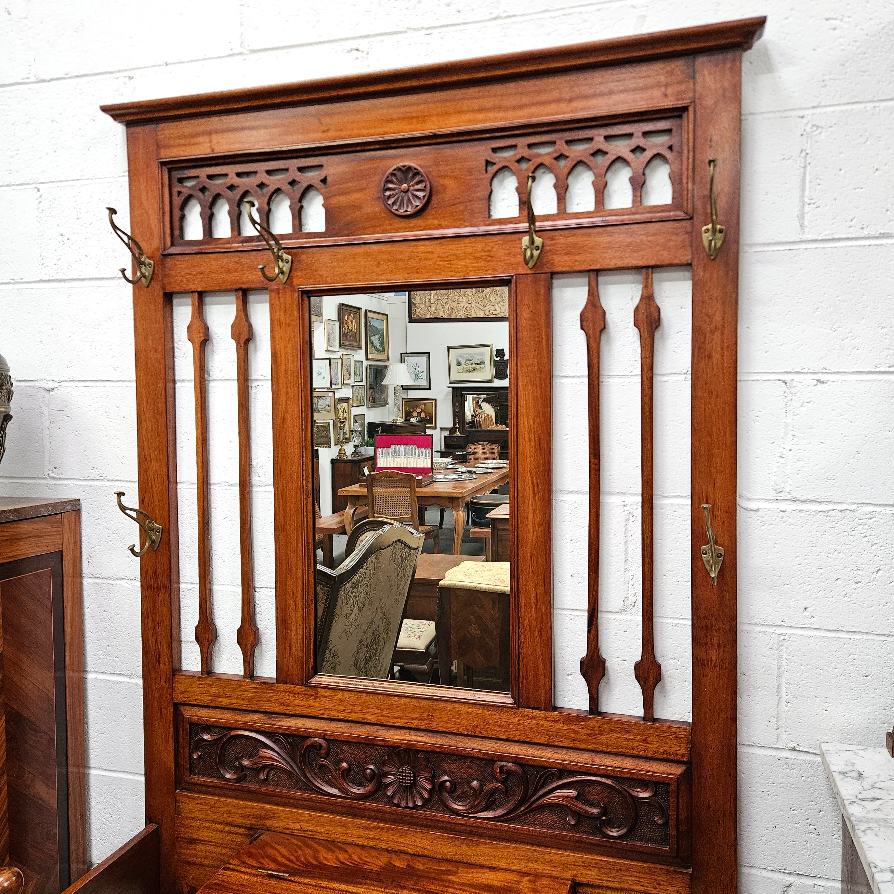 Stunning Edwardian Mahogany Hall Stand | Antique & Vintage | Moonee Ponds Antiques | Australia Wide Delivery