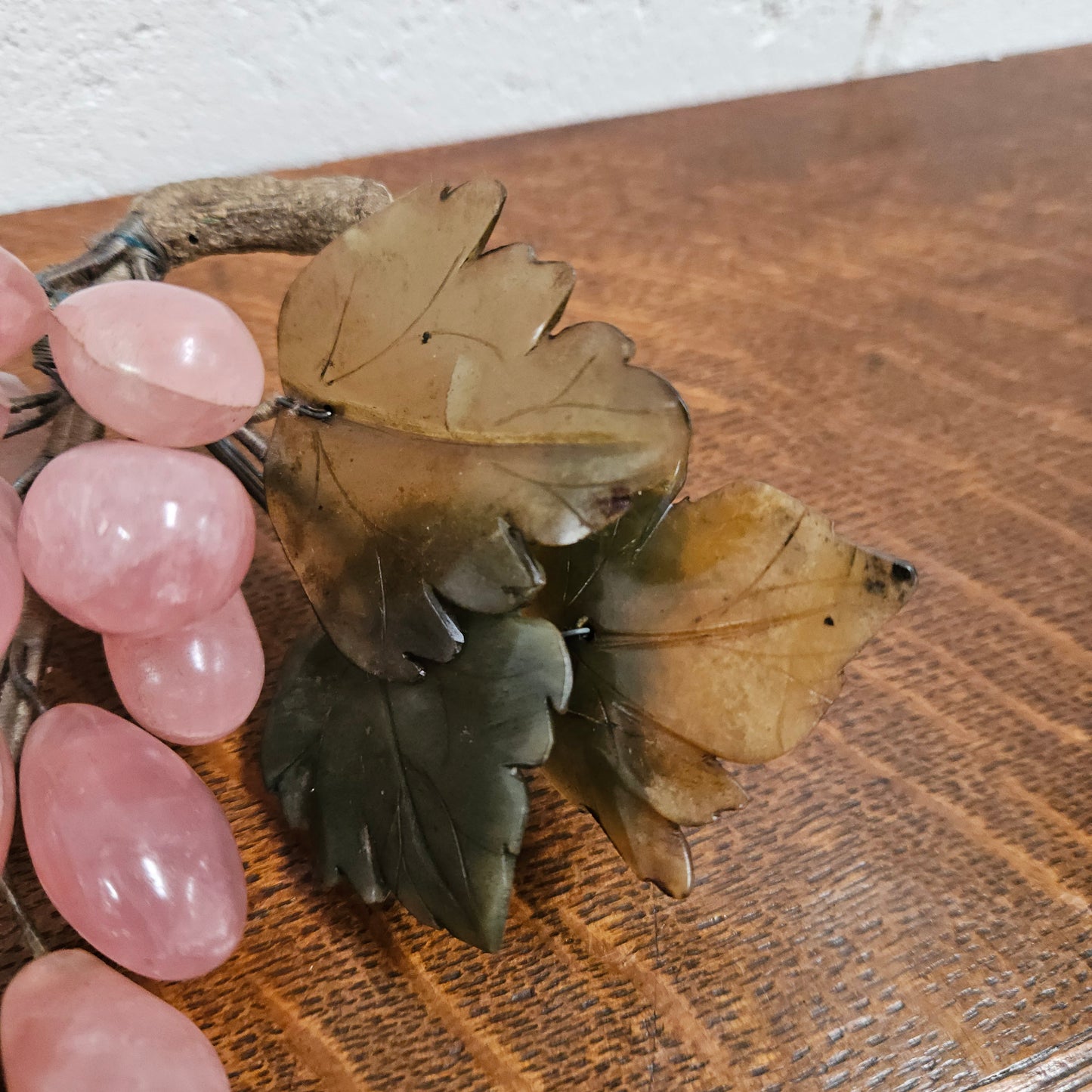 Vintage Chinese Rose Quartz Bunch of Grapes