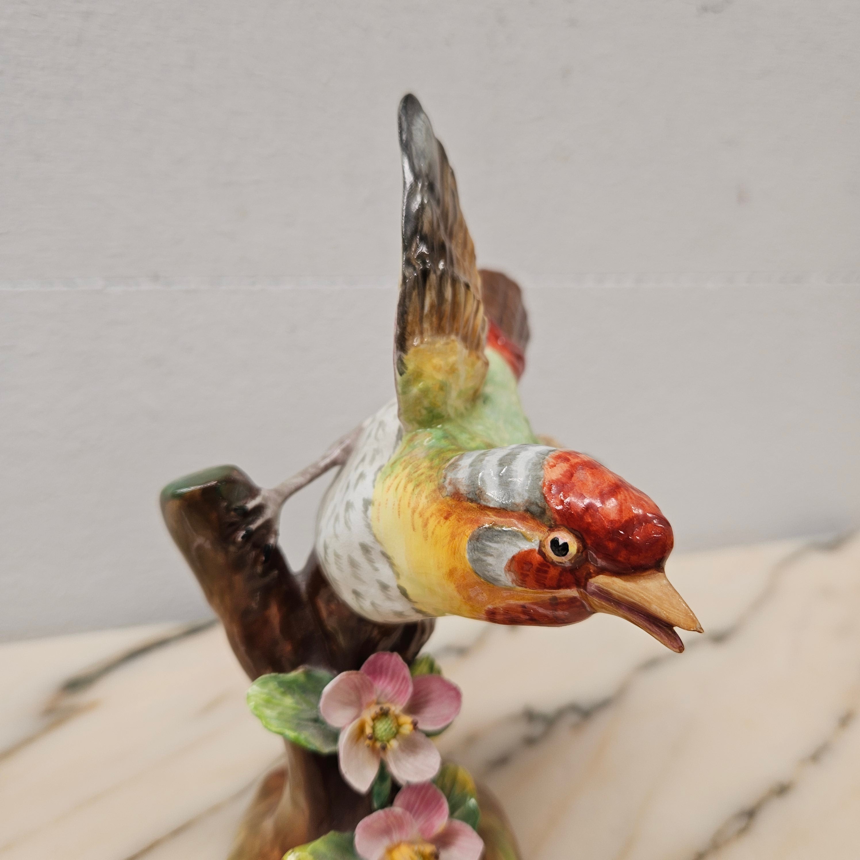 Finch Bird Figurine Crown Staffordshire Signed J T Jones | Antique & Vintage | Moonee Ponds Antiques | Australia Wide Delivery