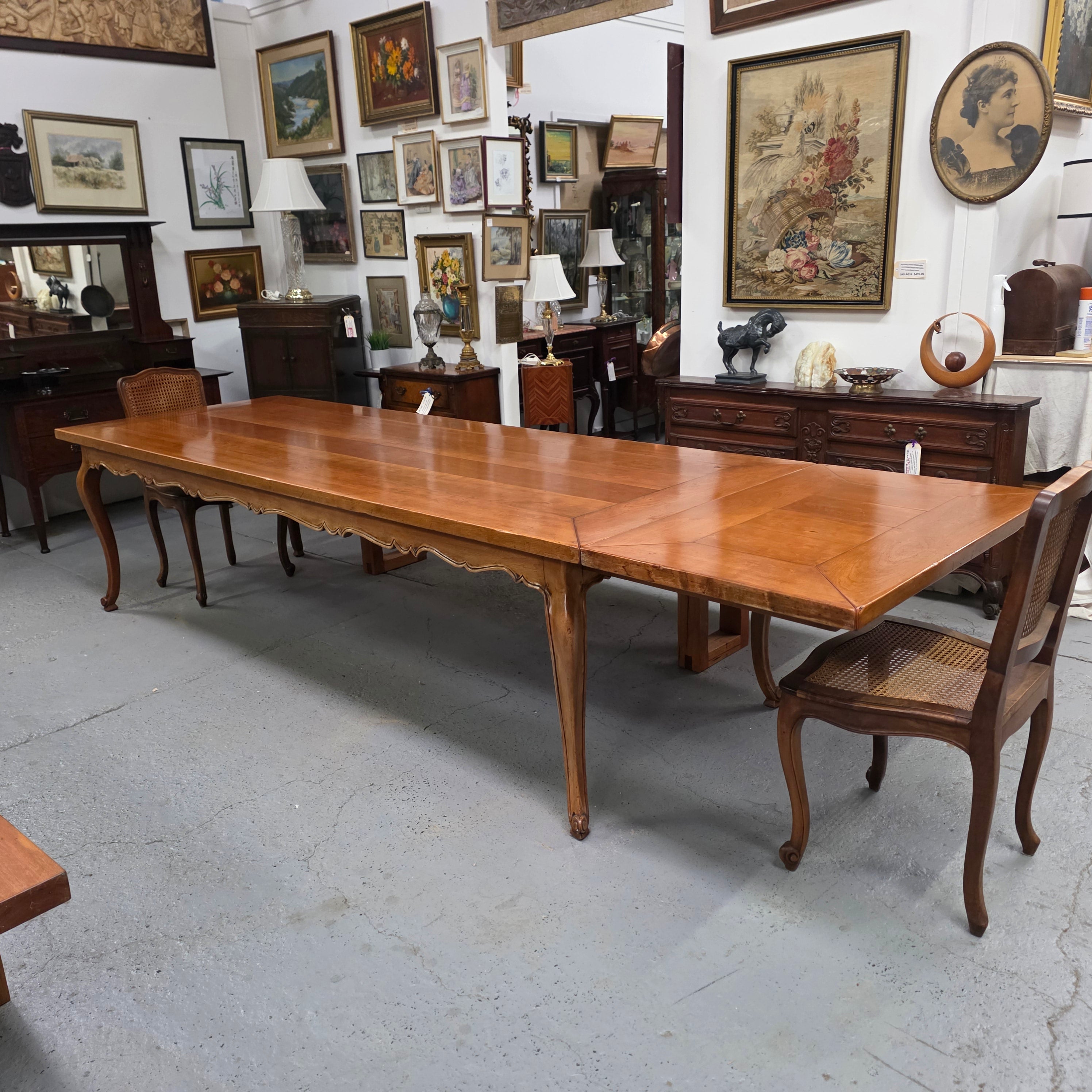 French-Style Reclaimed Cherrywood Extension Dining Table – Extends to 395.5 cm | Antique & Vintage | Moonee Ponds Antiques | Australia Wide Delivery