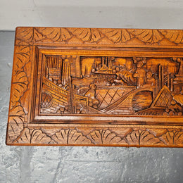 Small Oriental Carved Camphor Wood Chest
