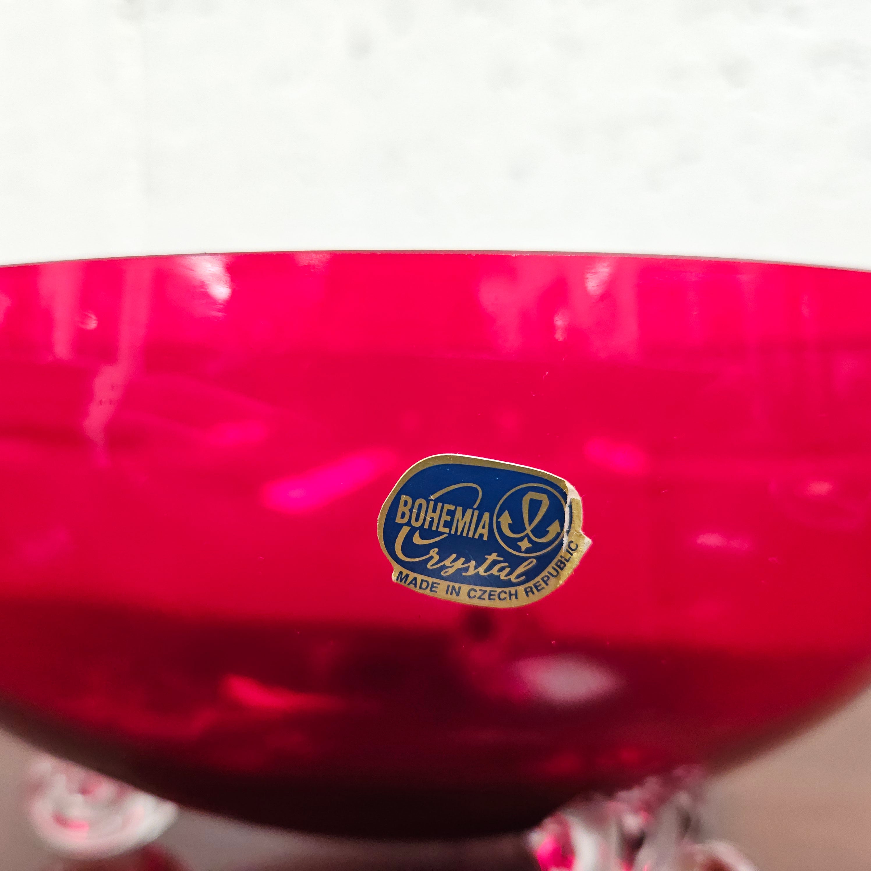 Vintage Bohemian Red Ruby Crystal Bowl on Feet | Antique & Vintage | Moonee Ponds Antiques | Australia Wide