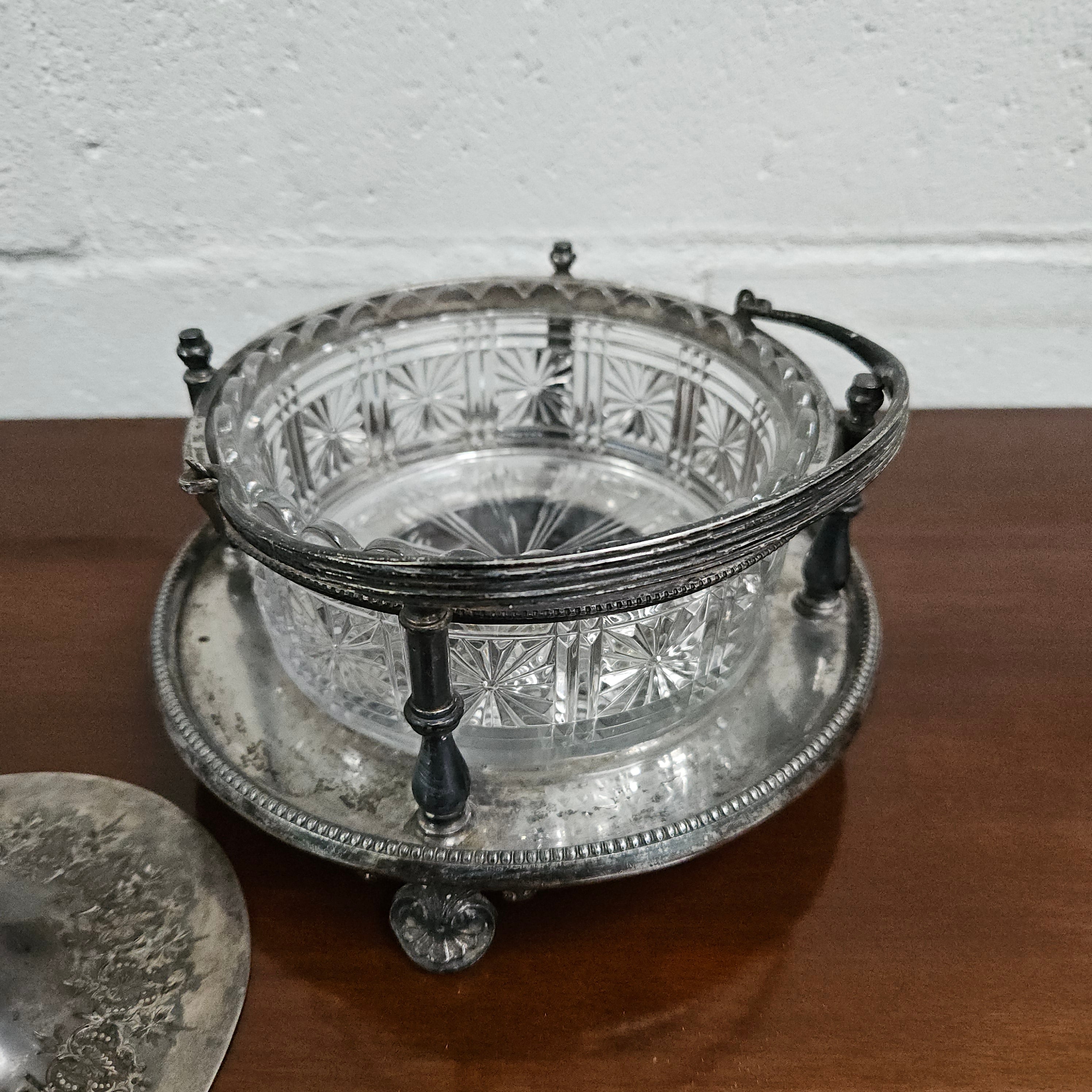 Victorian Walker & Hall Silver & Glass Insert Butter Dish | Antique & Vintage | Moonee Ponds Antiques | Australia Wide Delivery