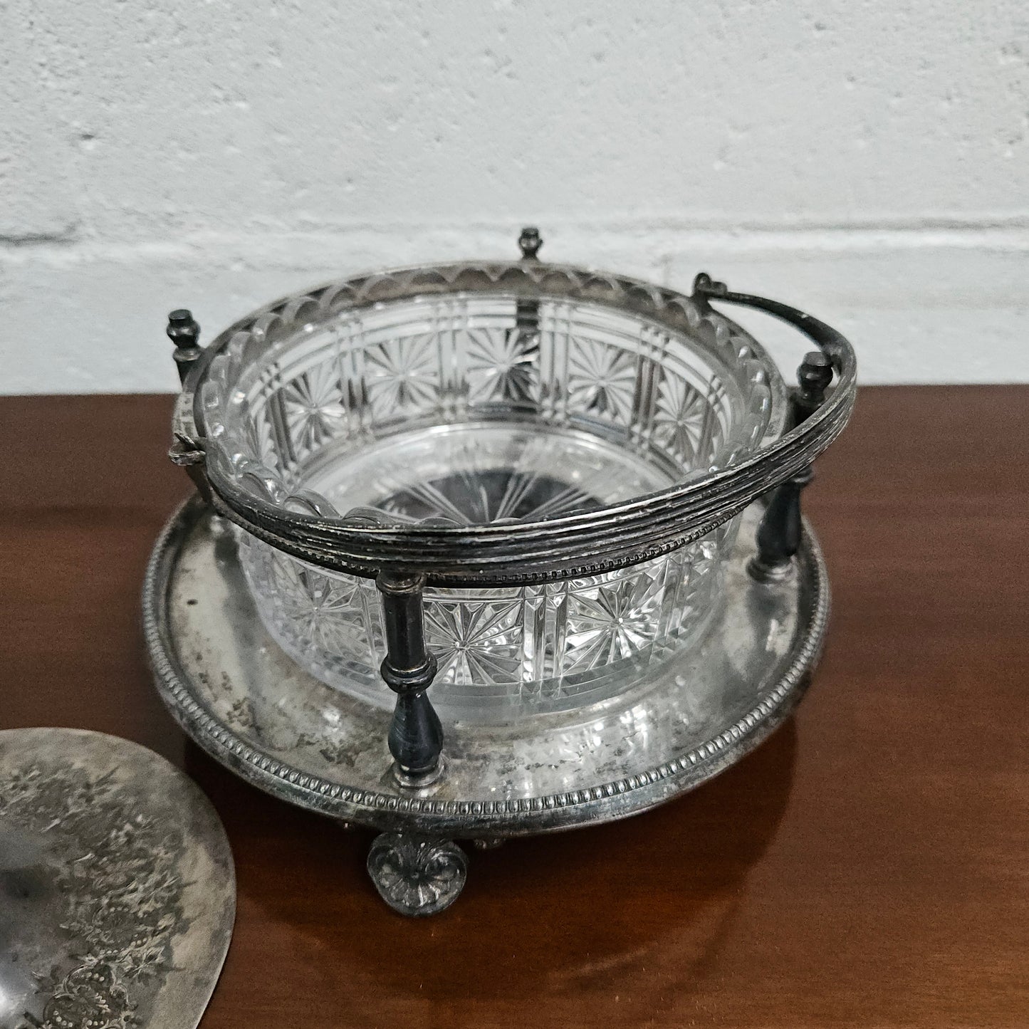 Victorian Walker & Hall Silver & Glass Insert Butter Dish