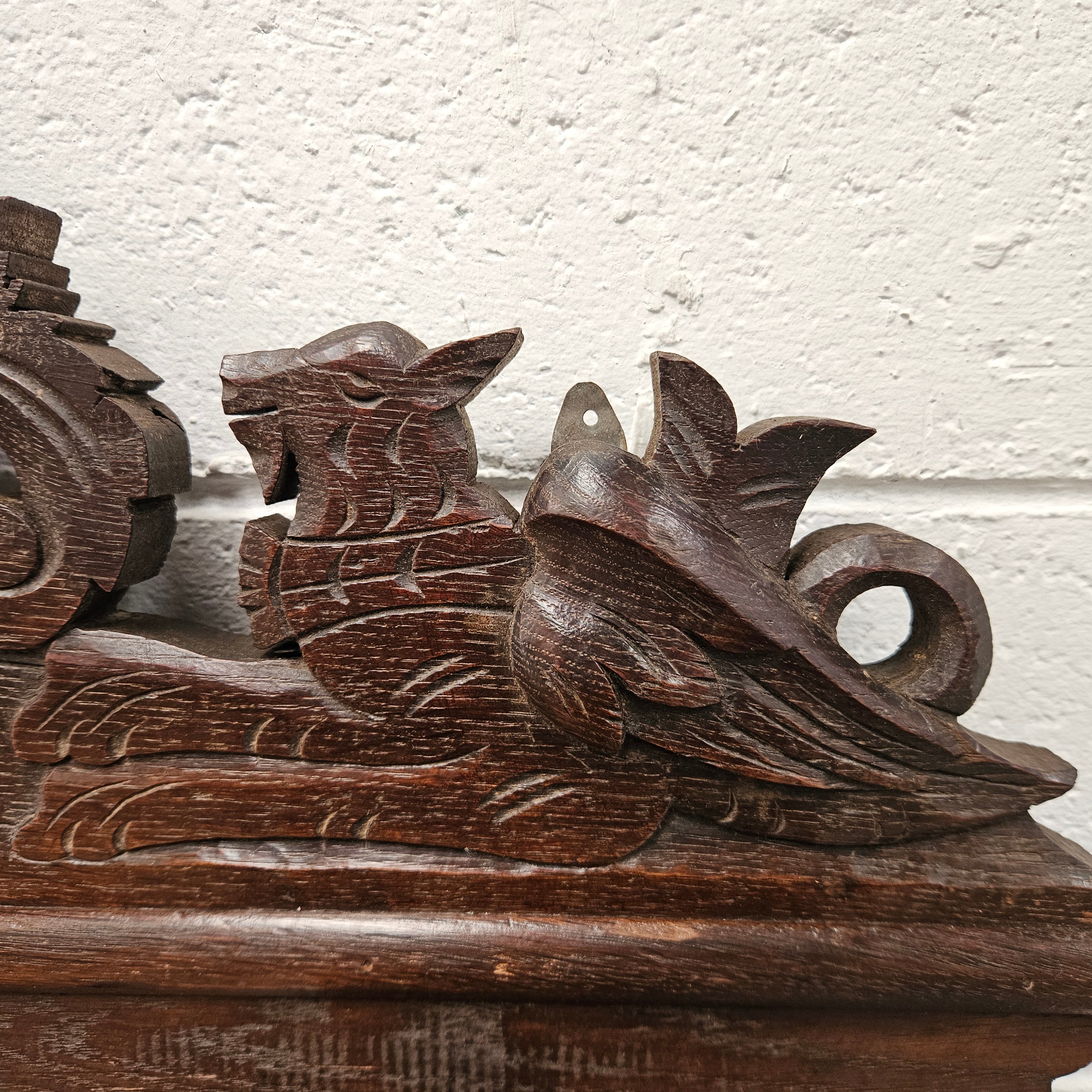 Antique Dark Oak Hand Carved Wall Rack | Antique & Vintage | Moonee Ponds Antiques | Australia Wide