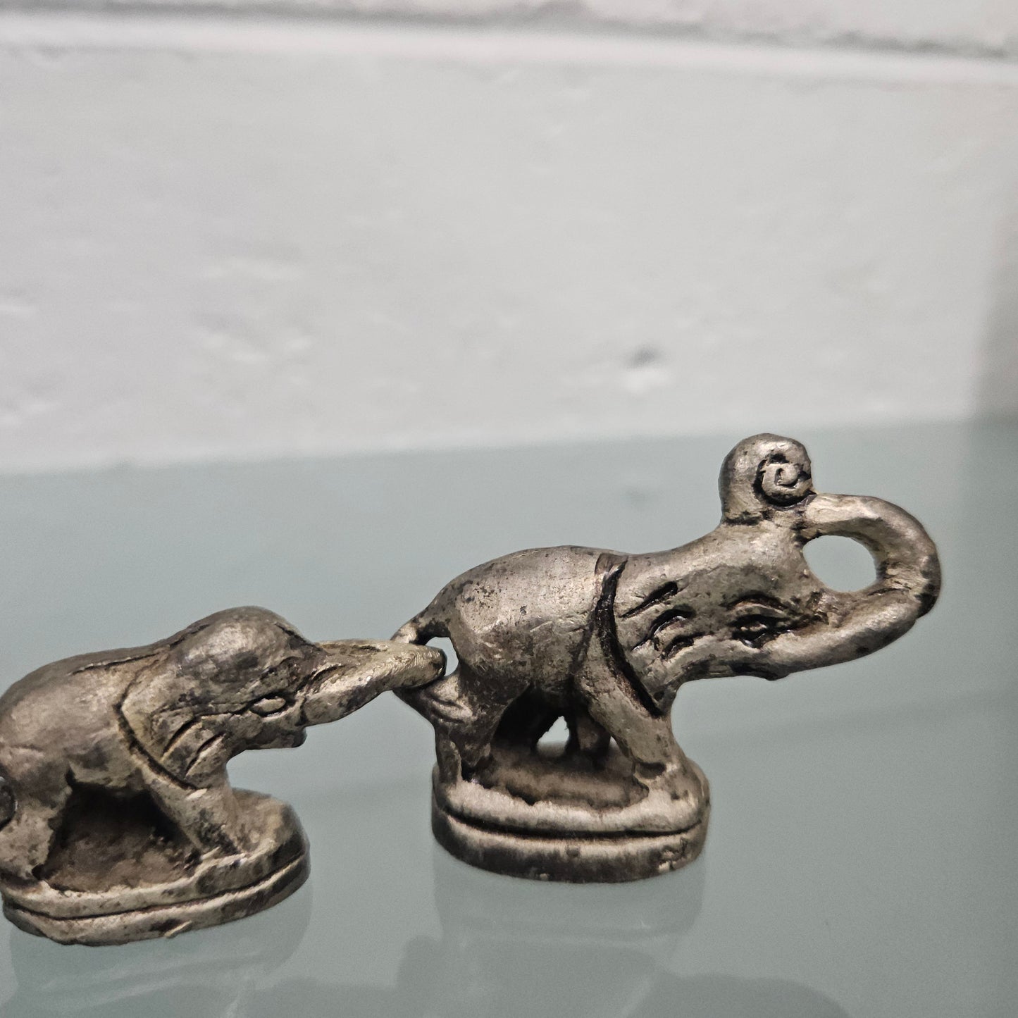 Silvered Bronze Elephant Herd