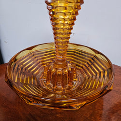Art Deco Amber Glass Float Bowl