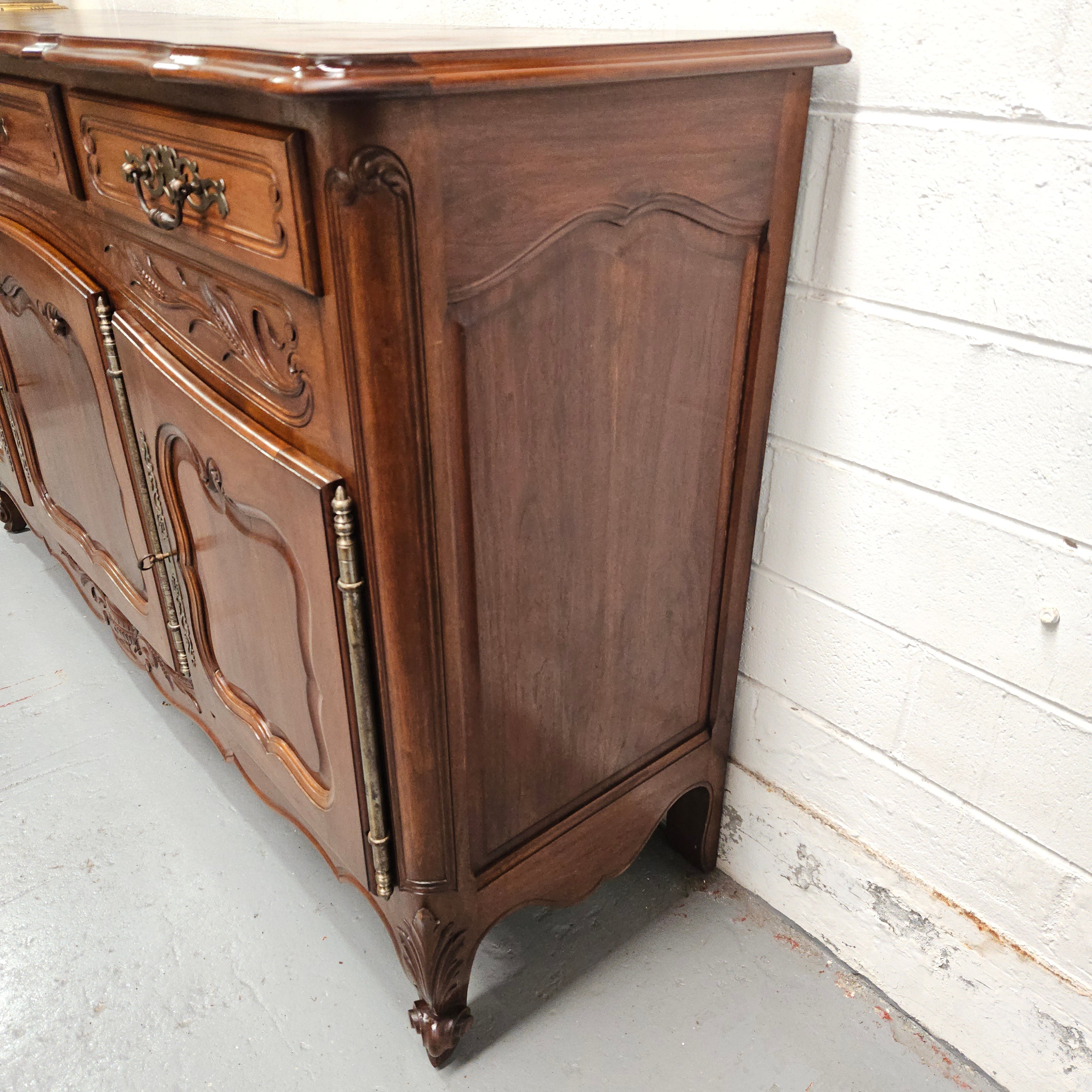 Louis XV Style Walnut Sideboard With Three Drawers & Three Doors | Antique & Vintage | Moonee Ponds Antiques | Australia Wide Delivery