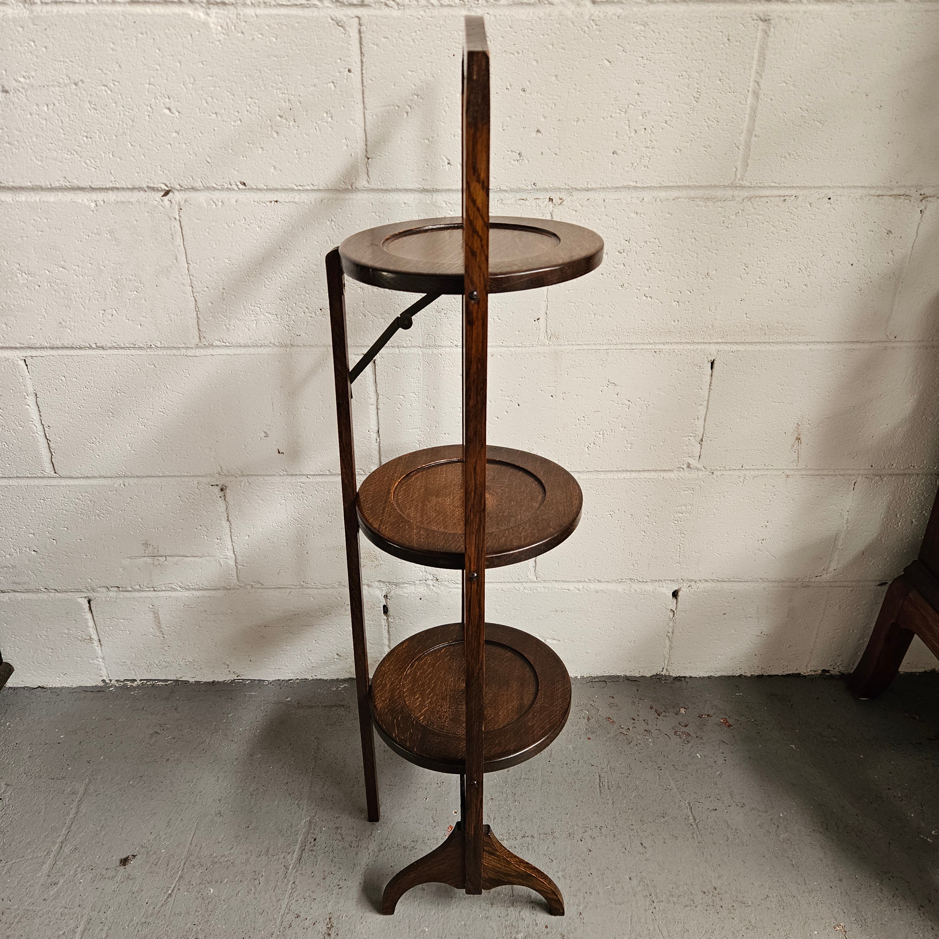 3 Tier Foldable Mahogany Cake Stand | Antique & Vintage | Moonee Ponds Antiques | Australia Wide Delivery
