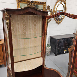 French  Louis XV Style Bombe Shaped Vernis Martin Vitrine