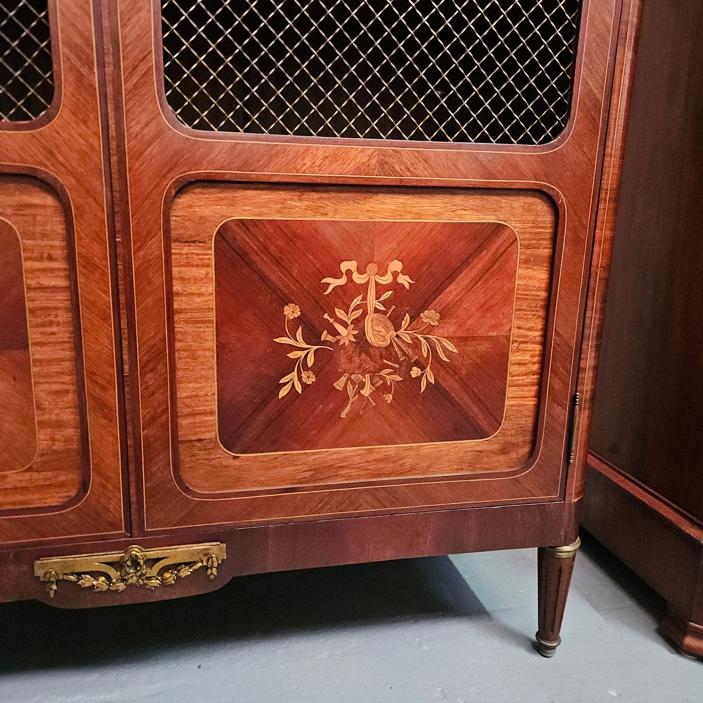 Antique Louis XVI Style French Inlaid Kingwood Bookcase