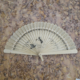 Art Deco Celluloid Fan Hand Painted