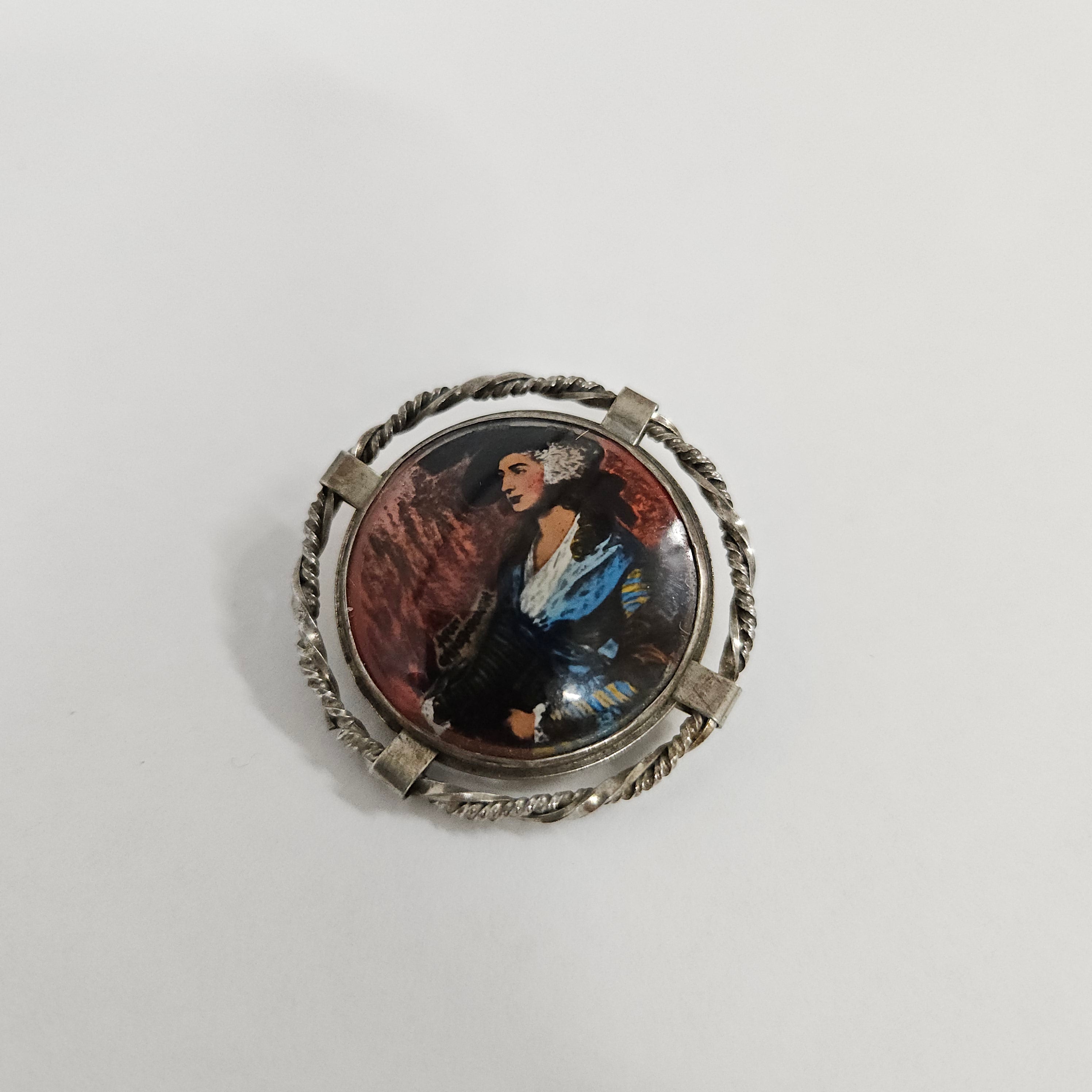 Hand Painted Sterling Silver Vintage Brooch | Antique & Vintage | Moonee Ponds Antiques | Australia Wide Delivery
