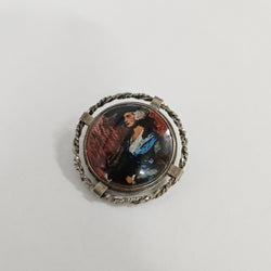 Hand Painted Sterling Silver Vintage Brooch | Antique & Vintage | Moonee Ponds Antiques | Australia Wide Delivery