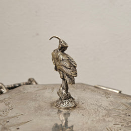 Victorian Hexagonal Silver Plated Biscuit Barrel