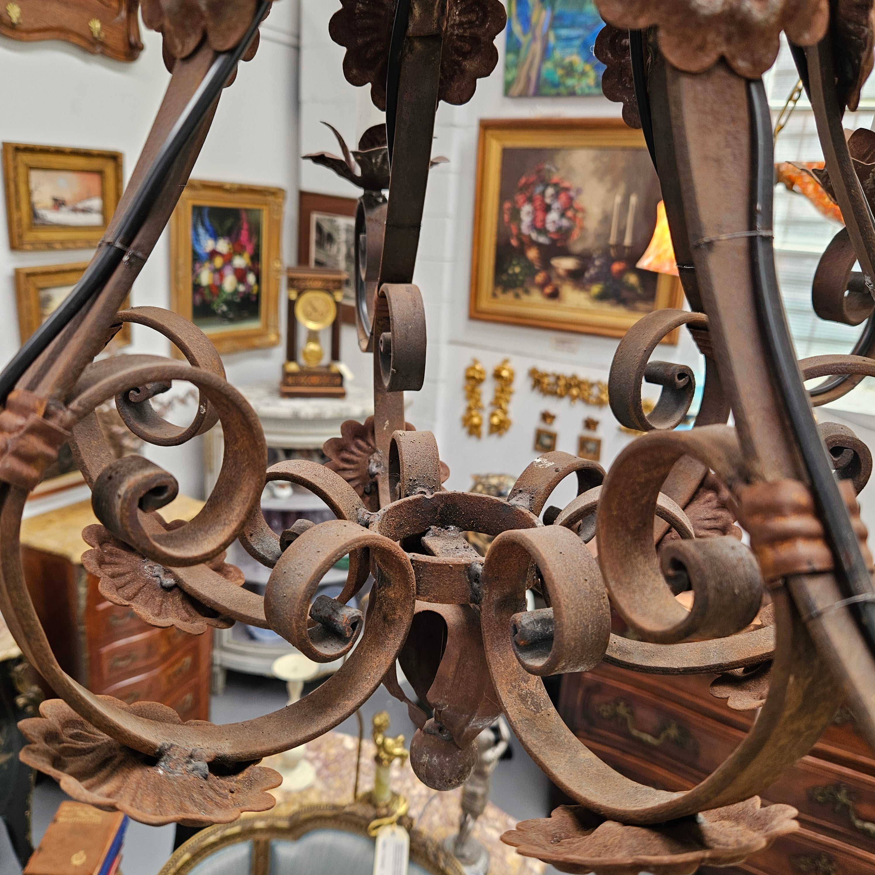 Rustic French Cast Iron Six Arm Chandelier | Antique & Vintage | Moonee Ponds Antiques | Australia Wide Delivery