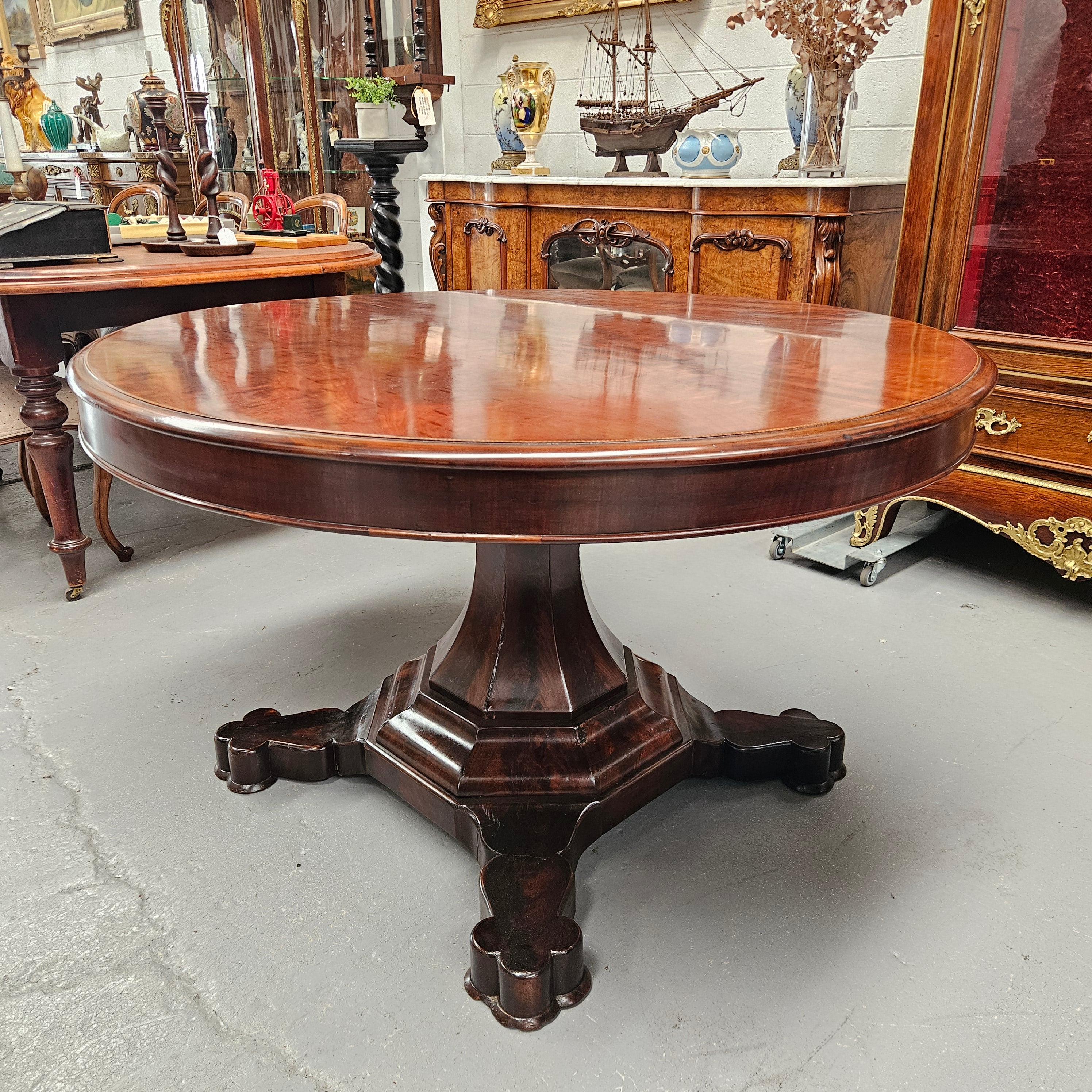 William IVth Empire Style Plum Pudding Mahogany Centre Table | Antique & Vintage | Moonee Ponds Antiques | Australia Wide Delivery