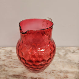 Victorian Cranberry Glass Pitcher Jug