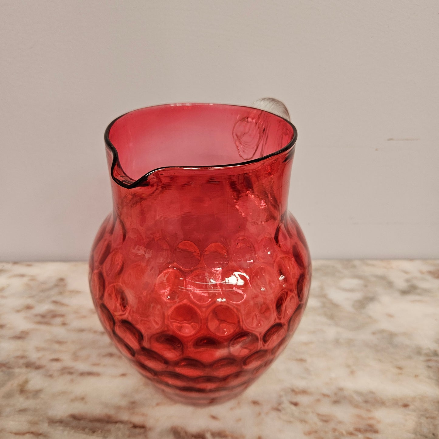 Victorian Cranberry Glass Pitcher Jug