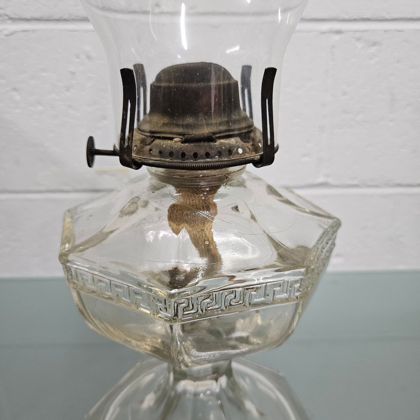 Vintage Clear Glass Kero Lamp