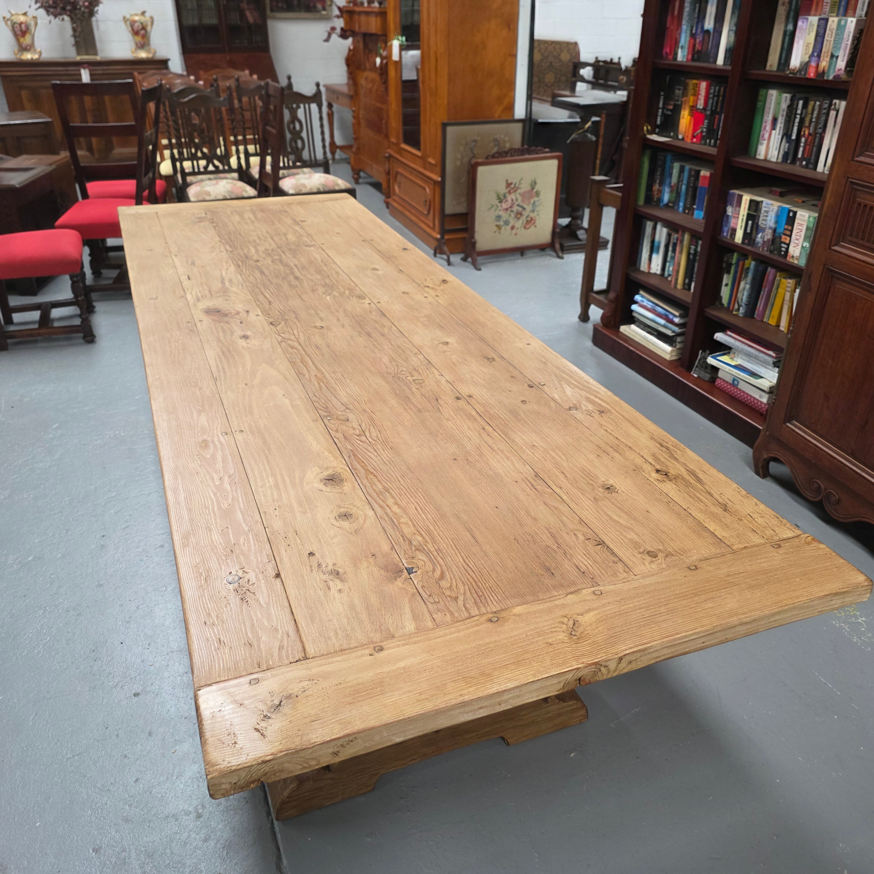 Impressive Vintage Reclaimed Spruce 3 Meter Dining Table | Antique & Vintage | Moonee Ponds Antiques | Australia Wide Delivery