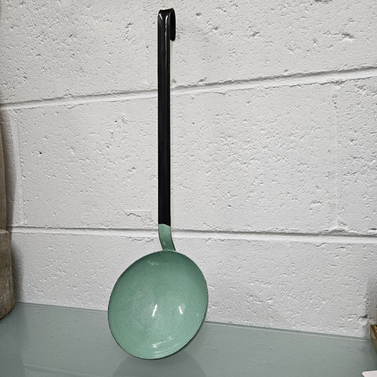 Vintage Green/Black Enamel Ladle