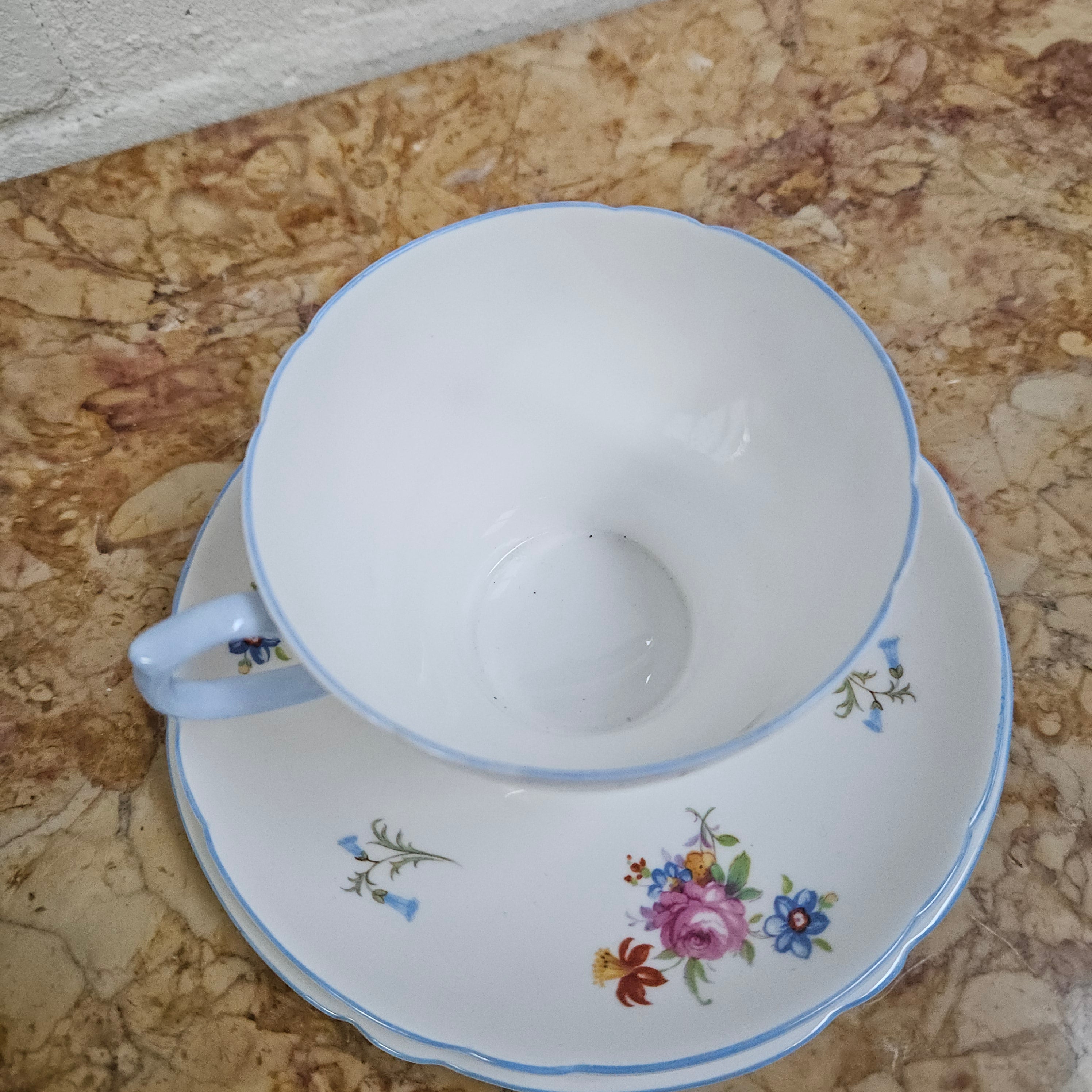 Shelley "Rose" Floral and Bluebell"Trio 2326 | Antique & Vintage | Moonee Ponds Antiques | Australia Wide Delivery