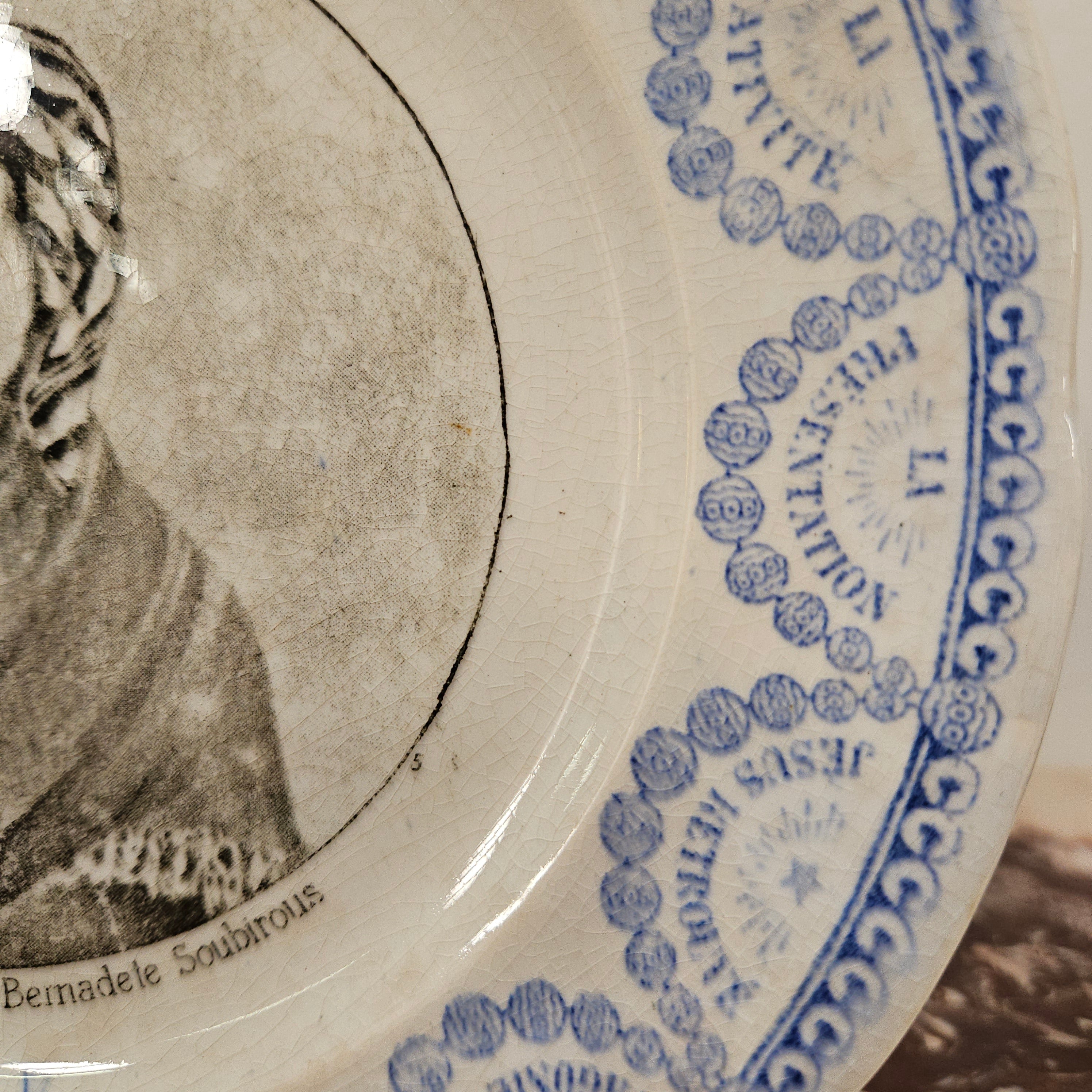 Antique French 'Lourdes' Plate | Antique & Vintage | Moonee Ponds Antiques | Australia Wide Delivery