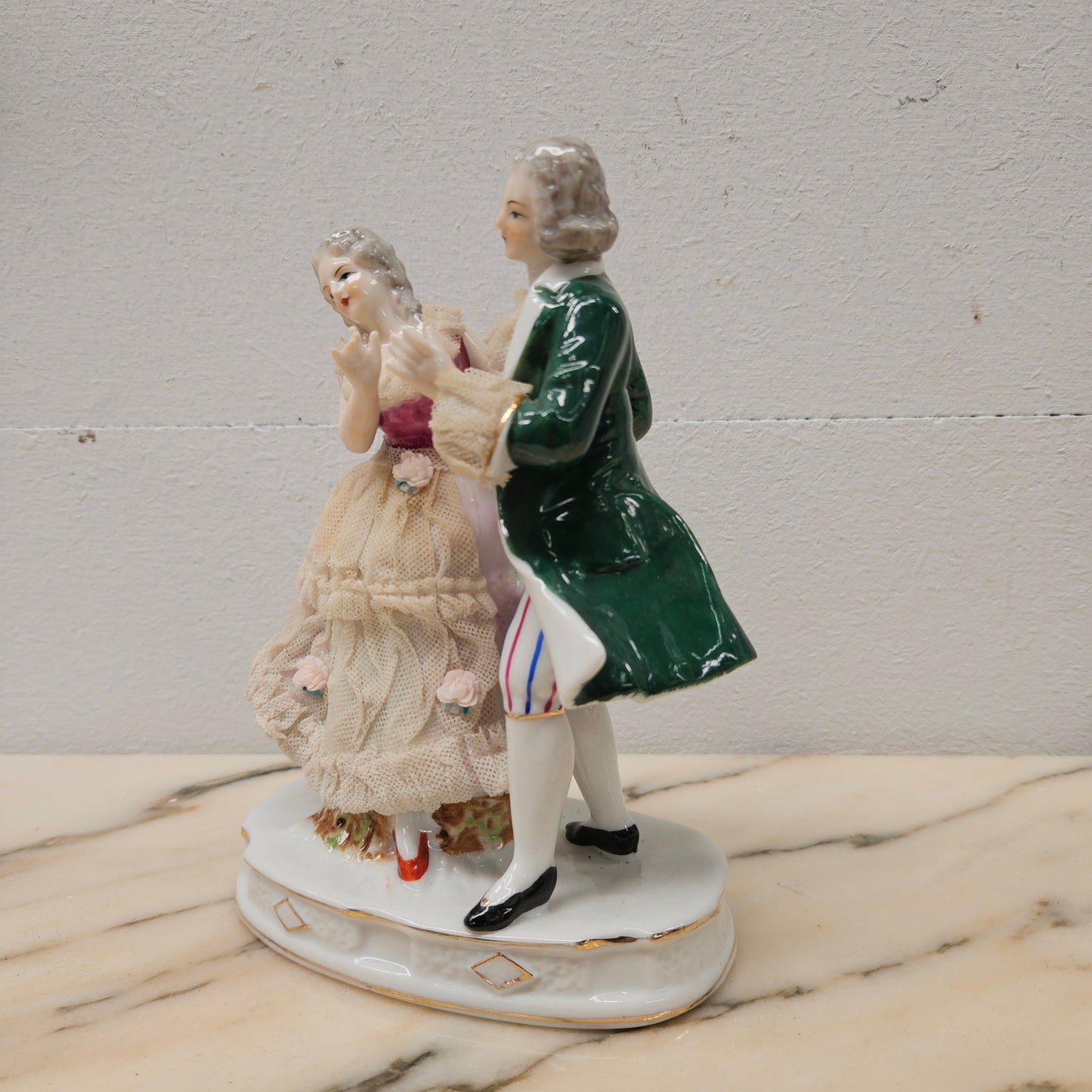 Vintage Capodimonte Lace Figure Group