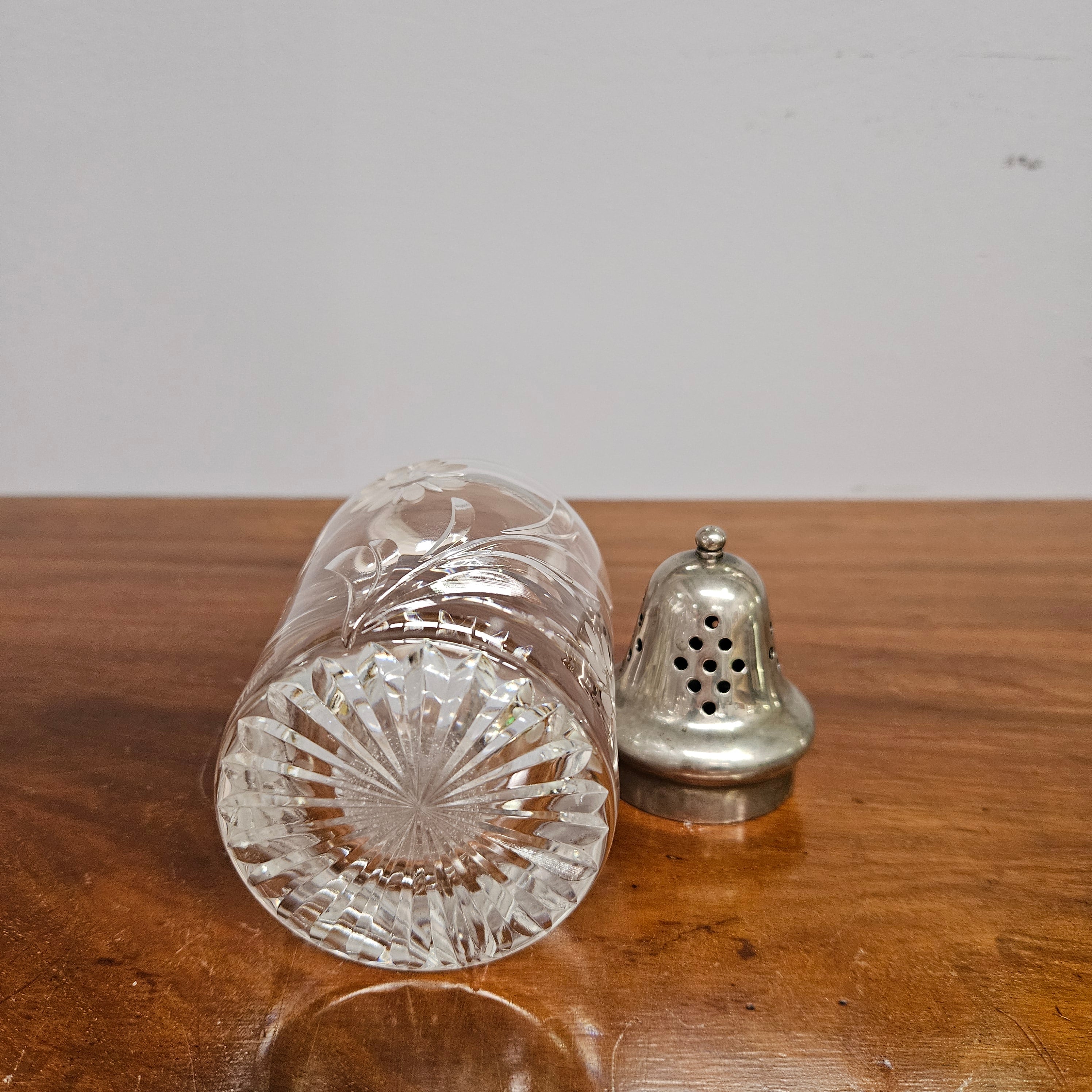 Vintage "Stuart" Cut Crystal & Silver Plated Sugar Shaker | Antique & Vintage | Moonee Ponds Antiques | Australia Wide