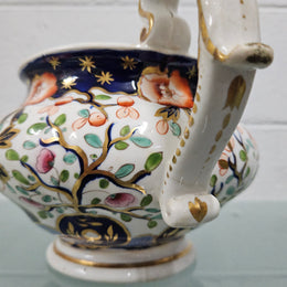 Antique Ridgway Porcelain Hand Painted Gilt & Floral Decorated Teapot Circa 1825