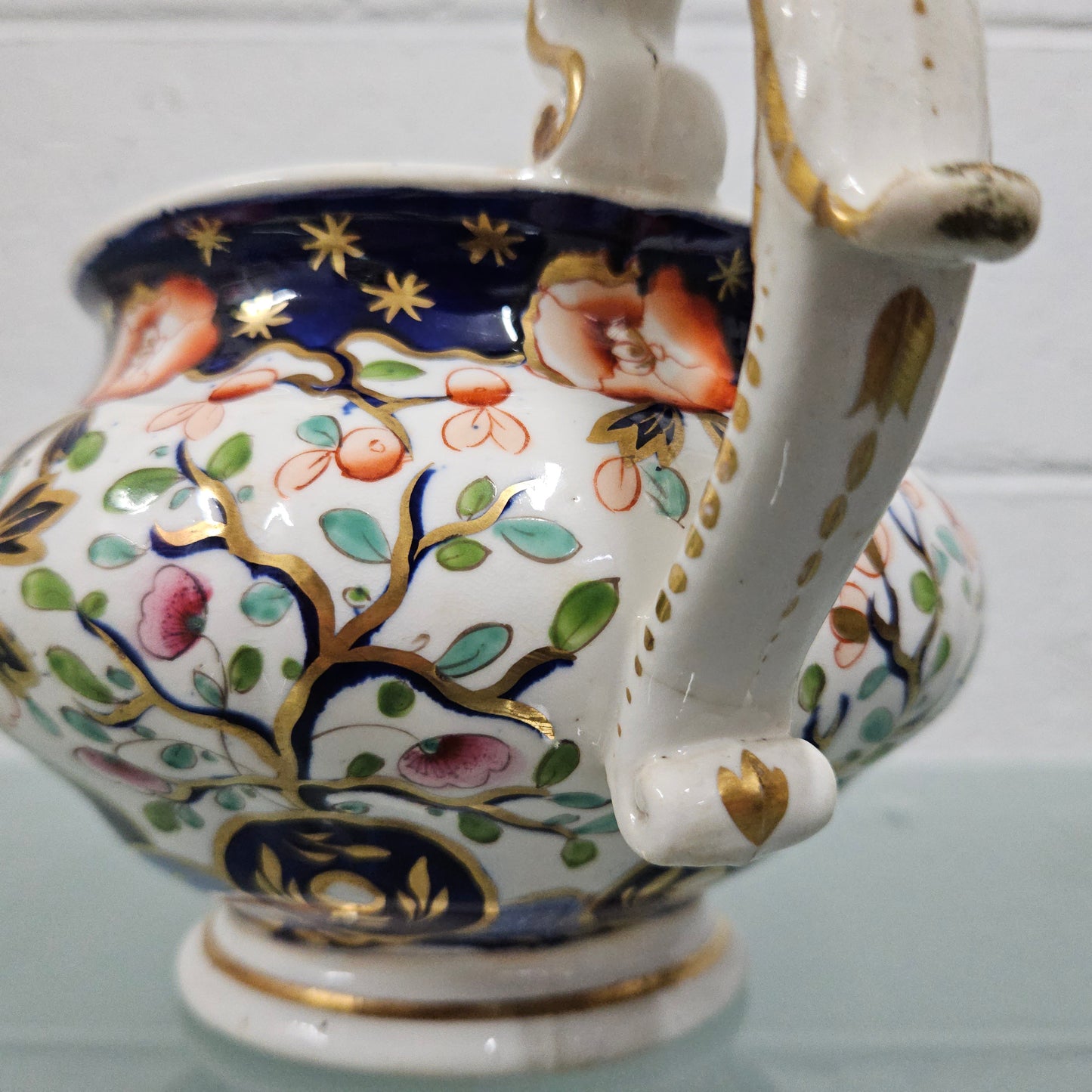 Antique Ridgway Porcelain Hand Painted Gilt & Floral Decorated Teapot Circa 1825