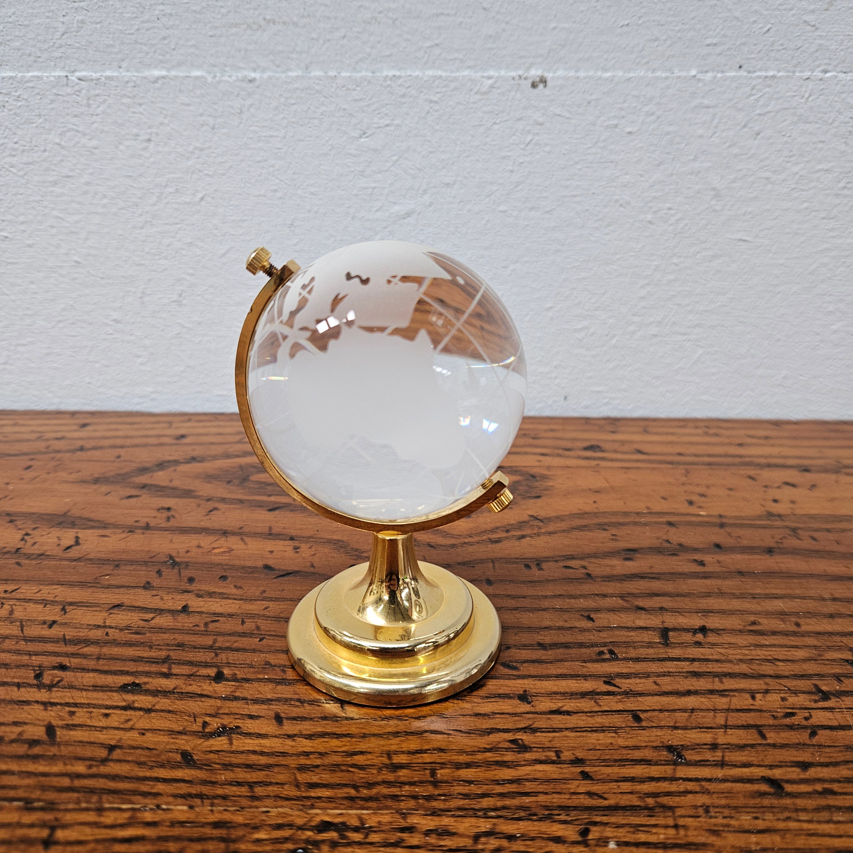 Vintage Crystal Globe of the World | Antique & Vintage | Moonee Ponds Antiques | Australia Wide