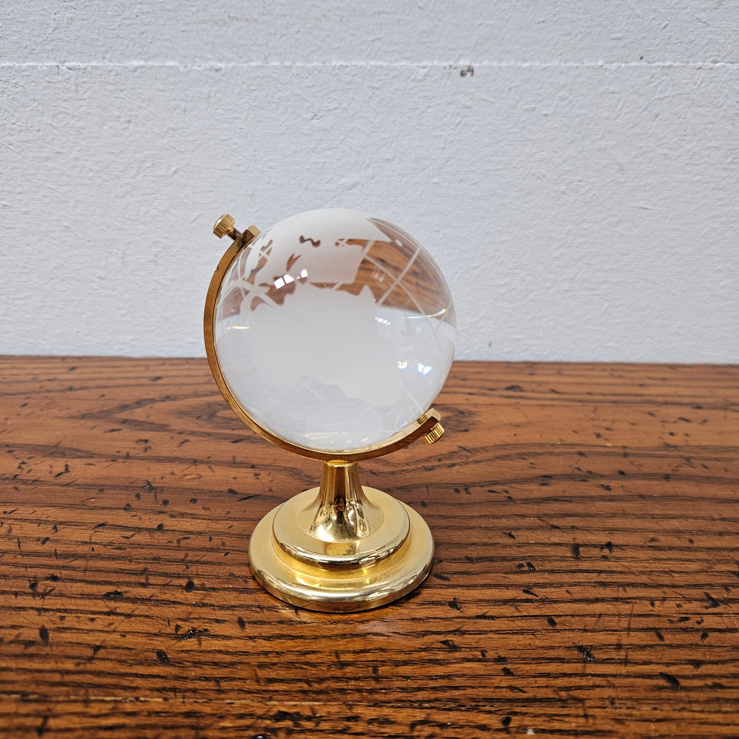 Vintage Crystal Globe of the World