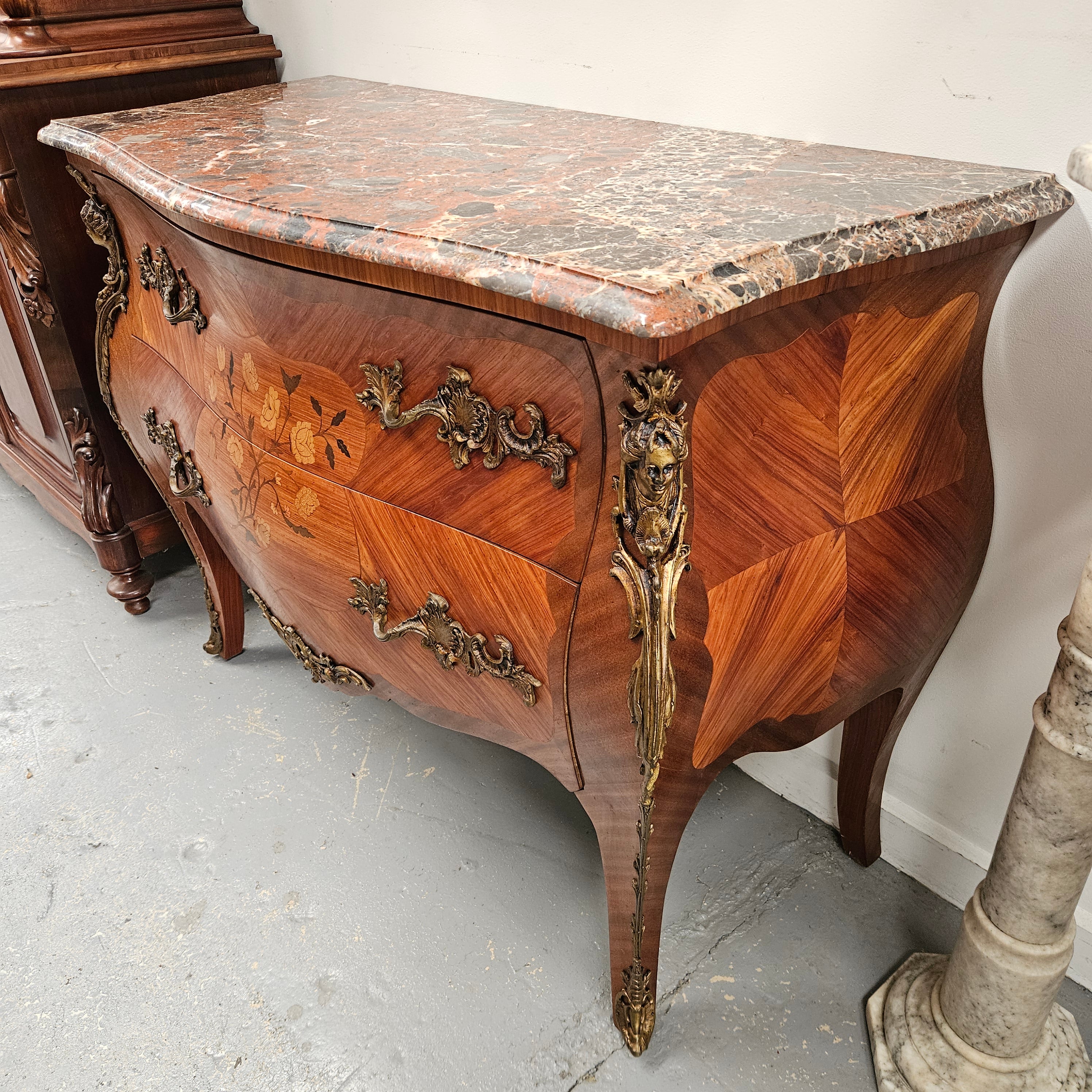 Louis 15th Style Kingwood Commode With Marble Top | Antique & Vintage | Moonee Ponds Antiques | Australia Wide Delivery
