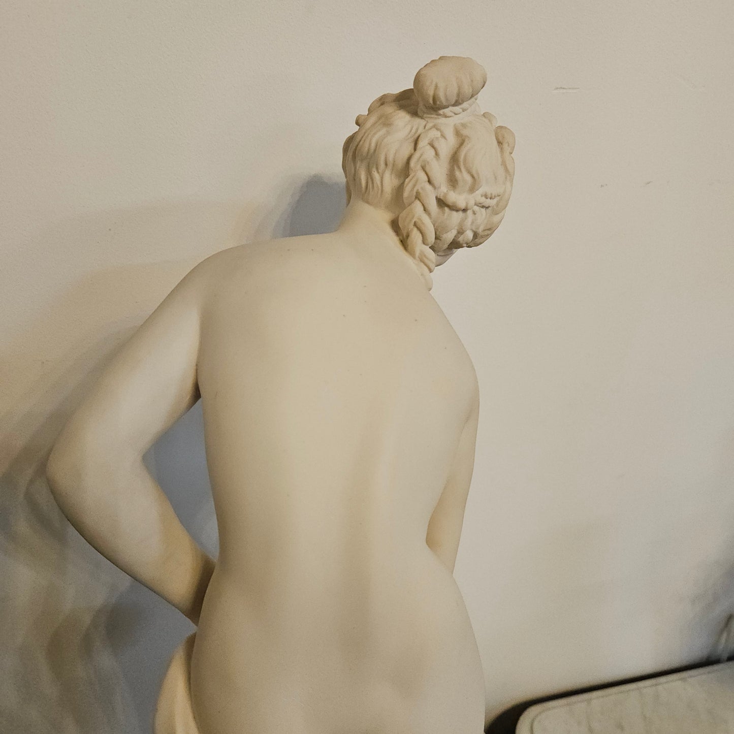 Vintage French Composite Marble 'Bathing Venus' Statue