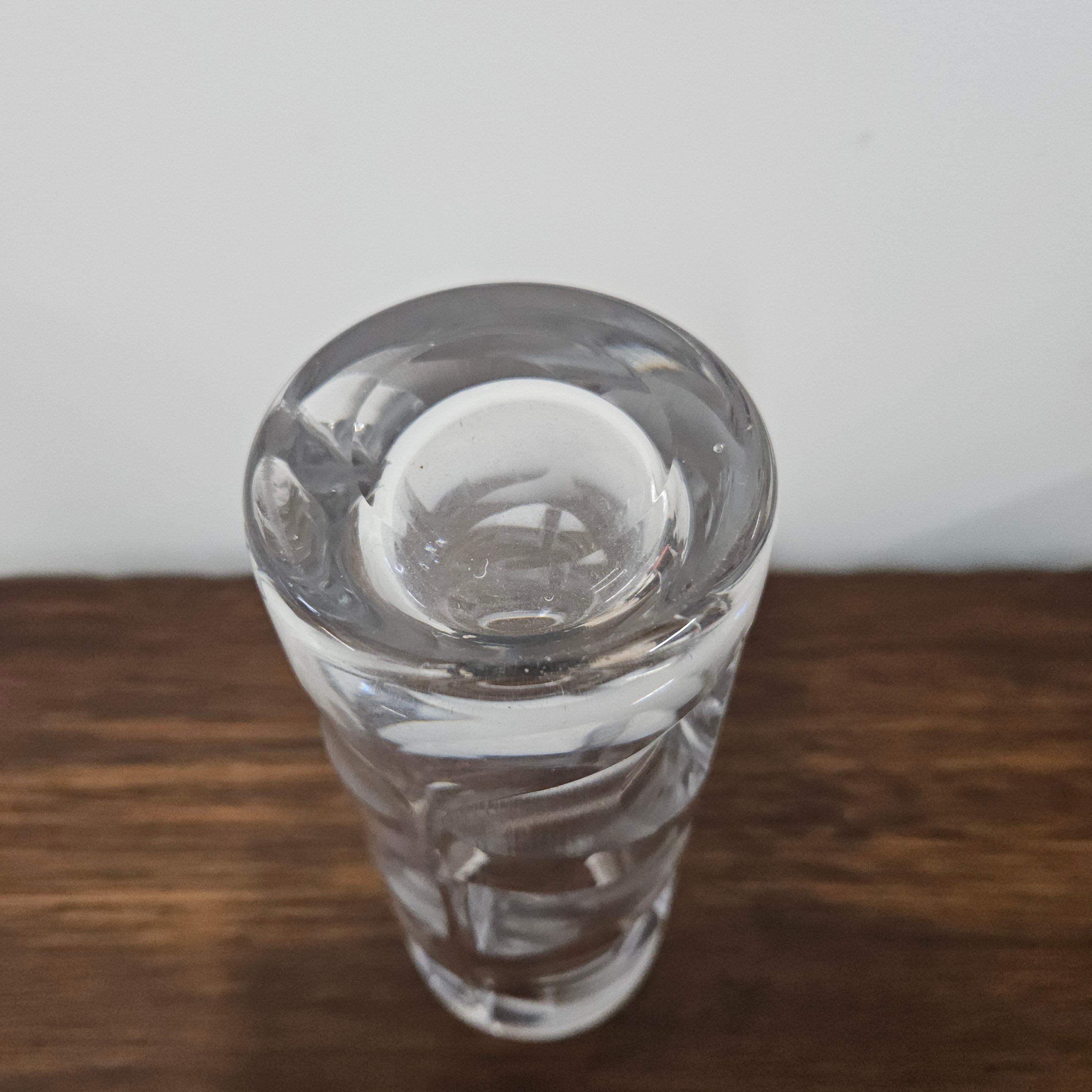 Deco Style Bohemian Carved Heavy Glass Vase | Antique & Vintage | Moonee Ponds Antiques | Australia Wide Delivery