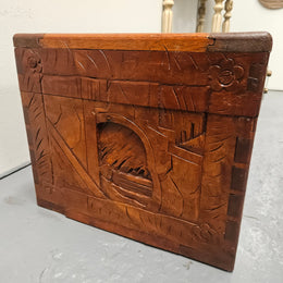Small Oriental Carved Camphor Wood Chest