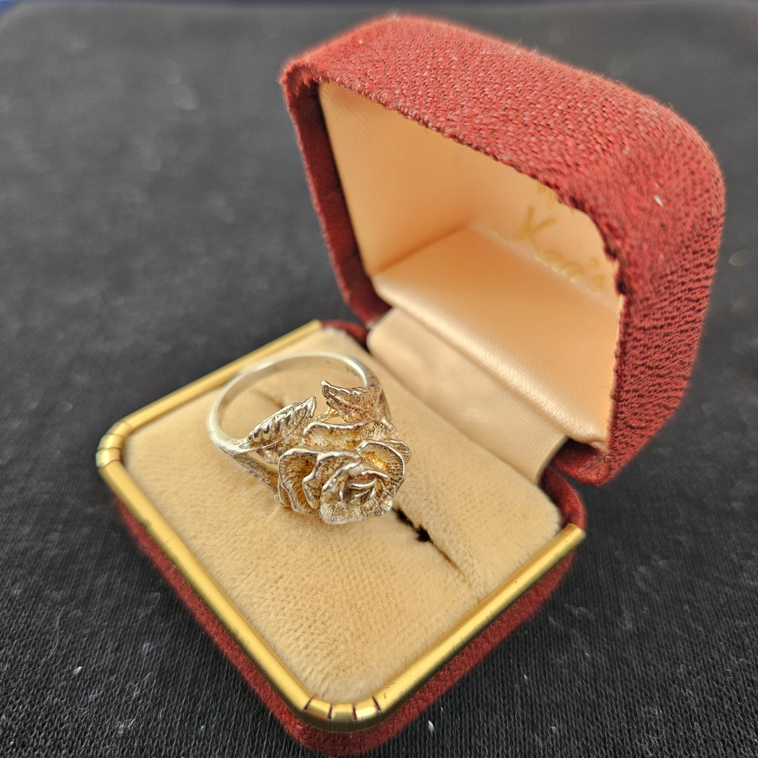 Full Blown Sterling Silver Rose Ring