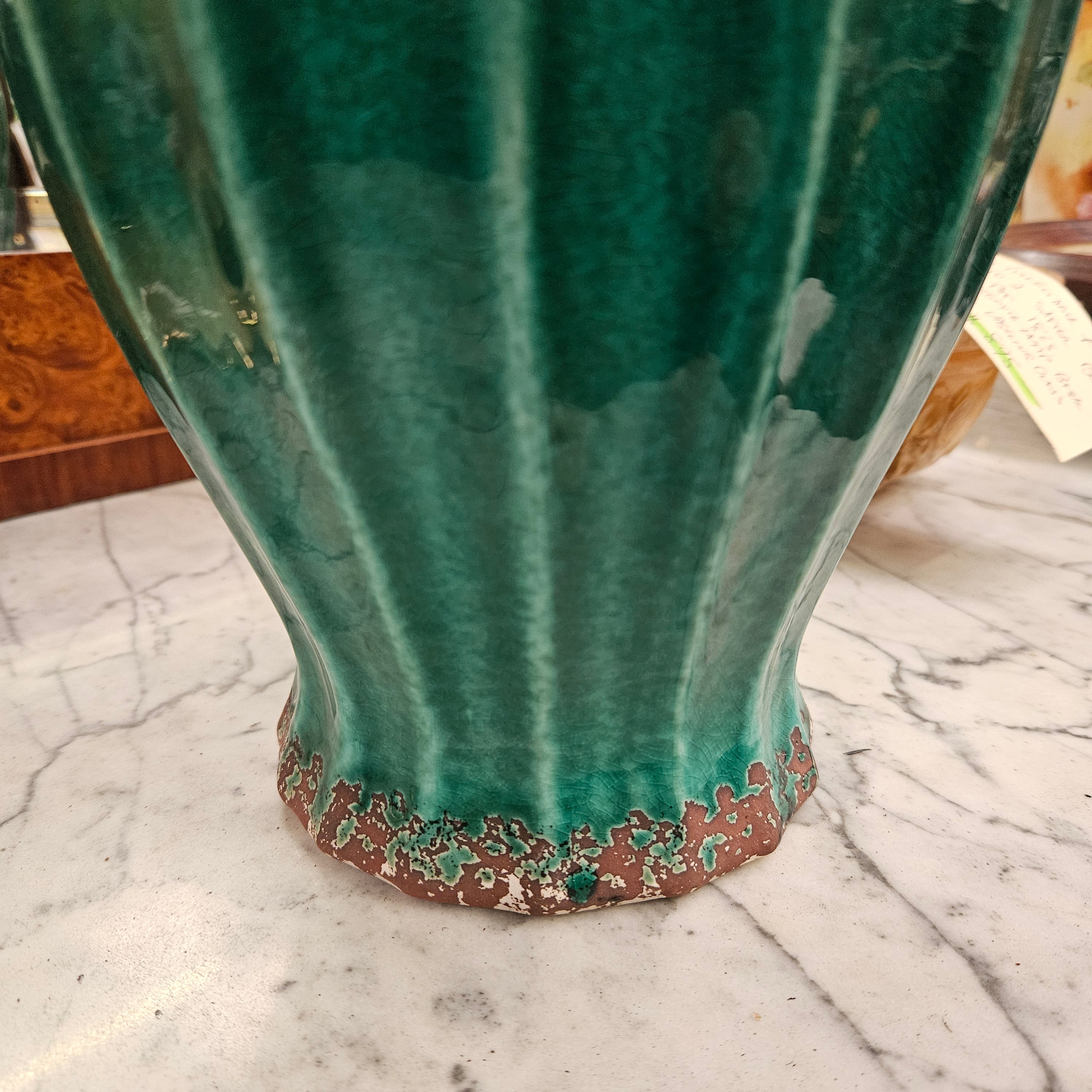 Vintage Ceramic Green Ginger Jar