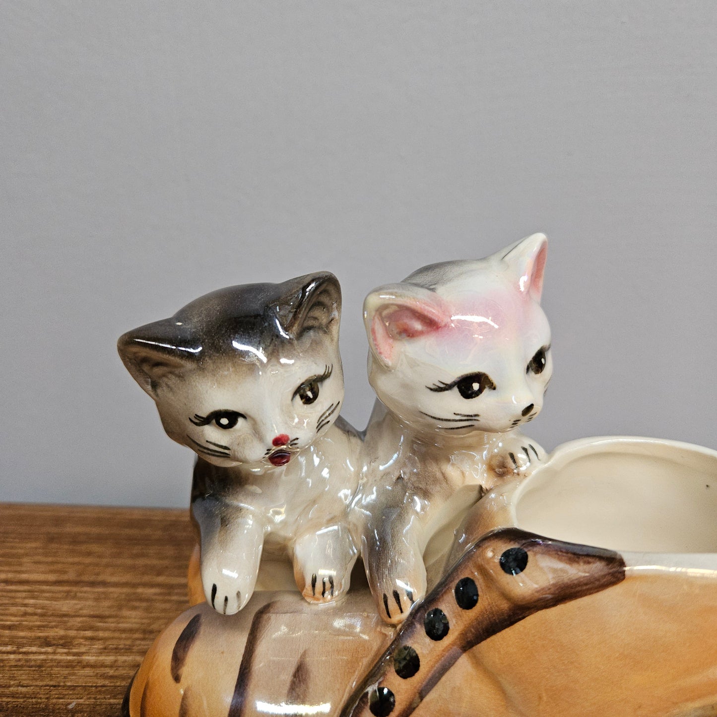 Vintage Lustre Cat and Boot Vase