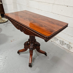 Lovely William IV Games Table In Flame Mahogany | Antique & Vintage | Moonee Ponds Antiques | Australia Wide Delivery