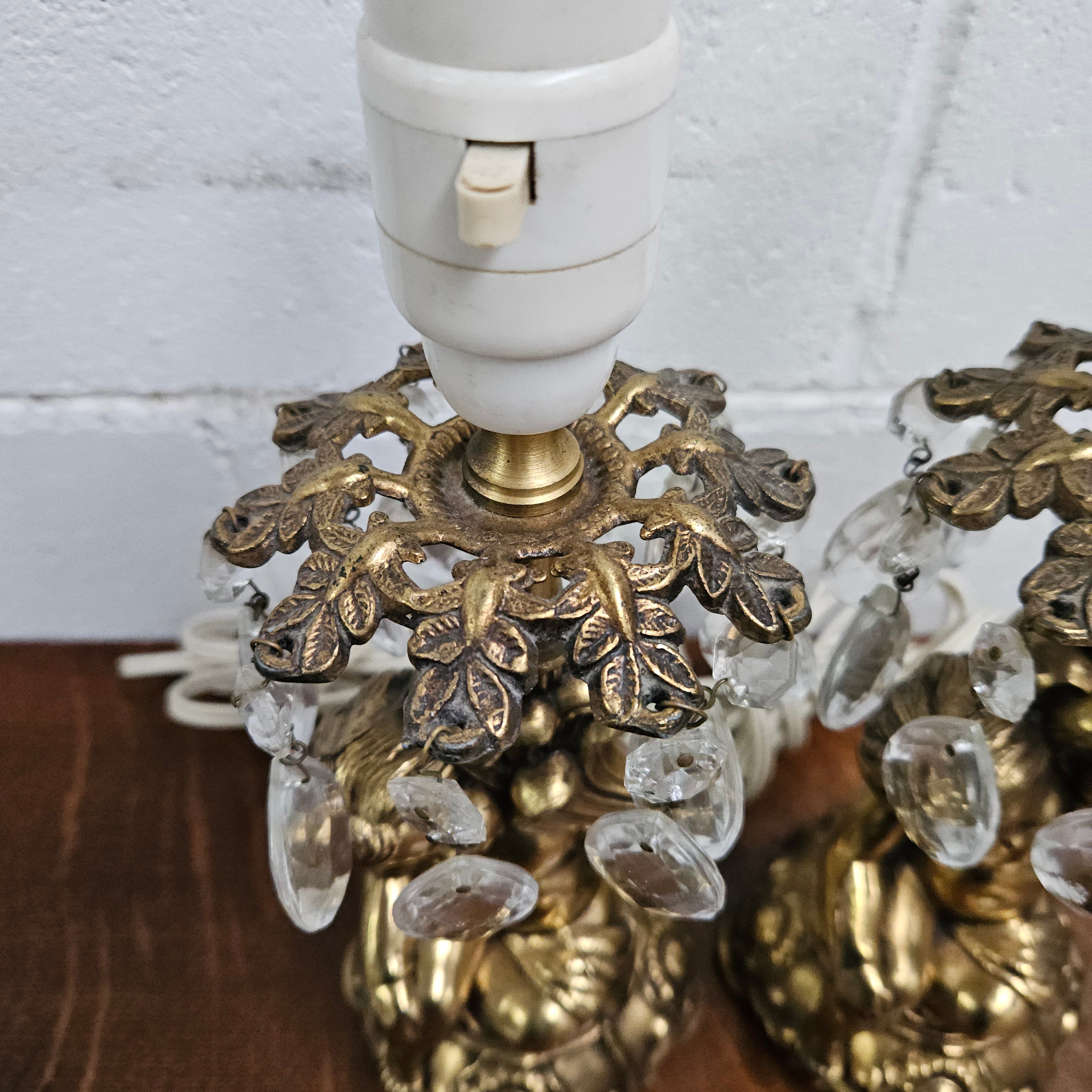 Pair of Vintage Gilt Cherub Lamps