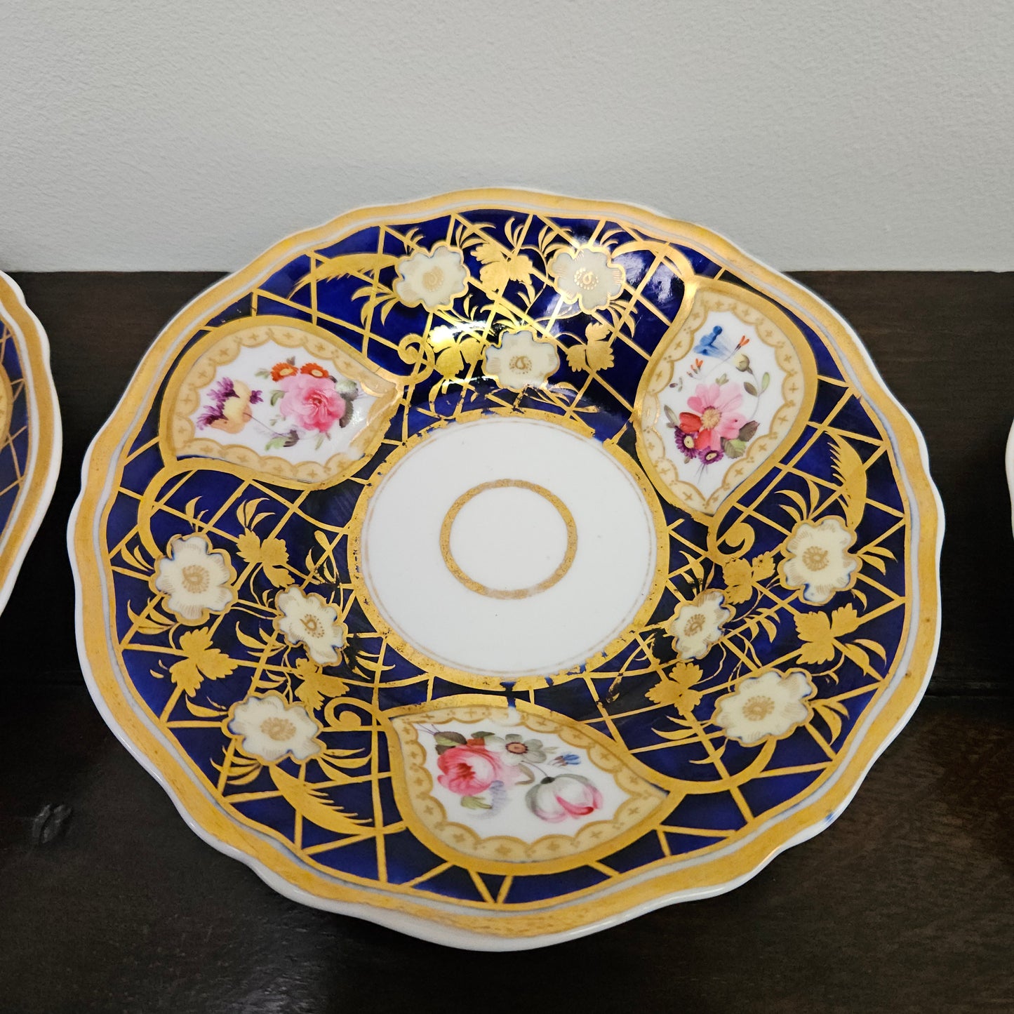 Ridgway Regency Period 6 Hand Painted & Gilded Cups & Saucers