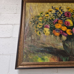 Sourced from France Large Signed Oil on Canvas Floral Still Life | Antique & Vintage | Moonee Ponds Antiques | Australia Wide Delivery