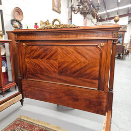 French Louis XVI Style Mahogany Queen Size Bed
