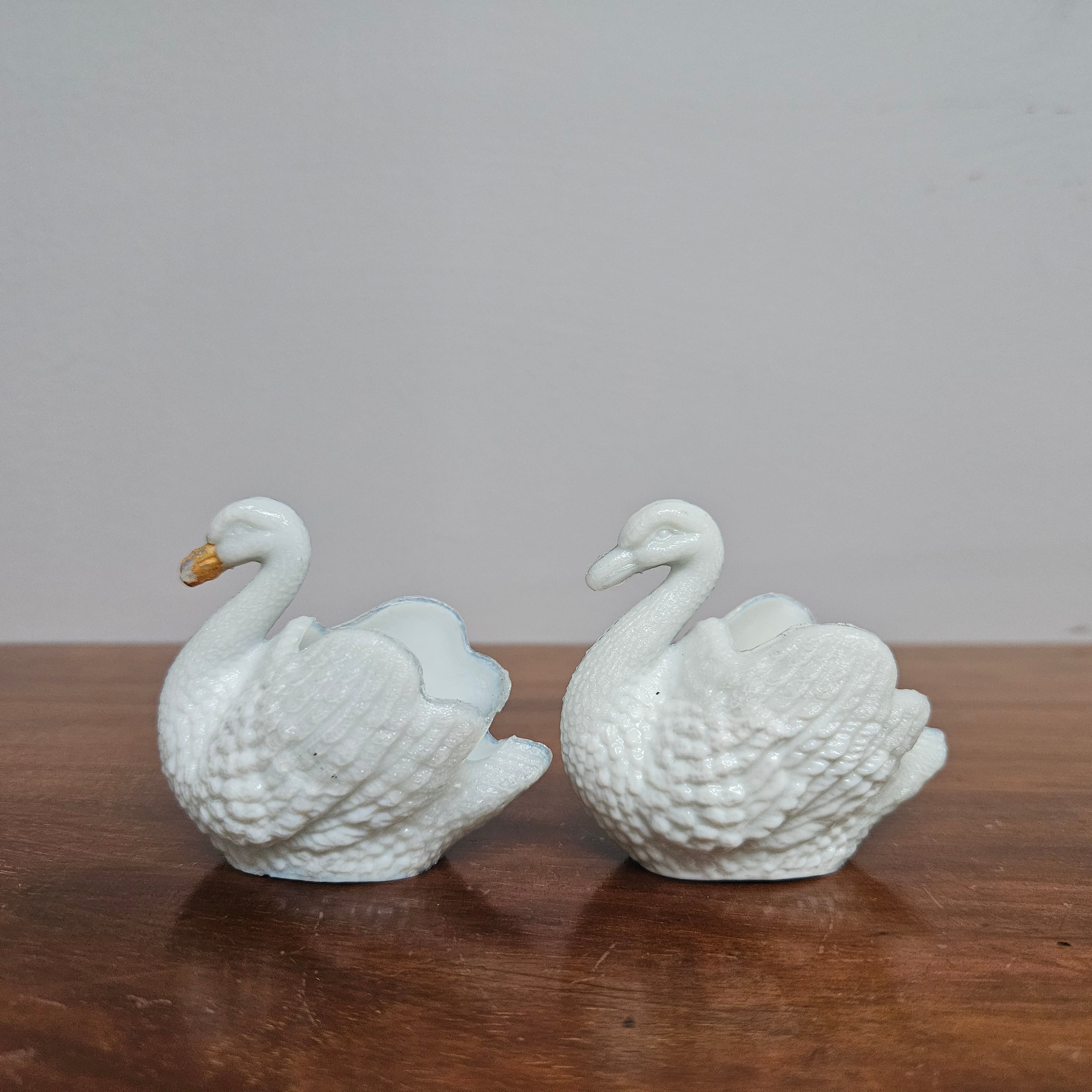 Vintage Pair of Milk Glass Swan Trinket Dishes | Antique & Vintage | Moonee Ponds Antiques | Australia Wide
