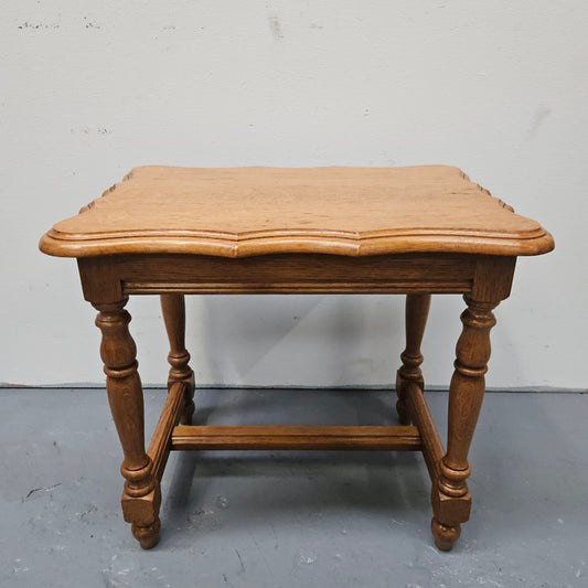 French Provincial Small Oak Side Table