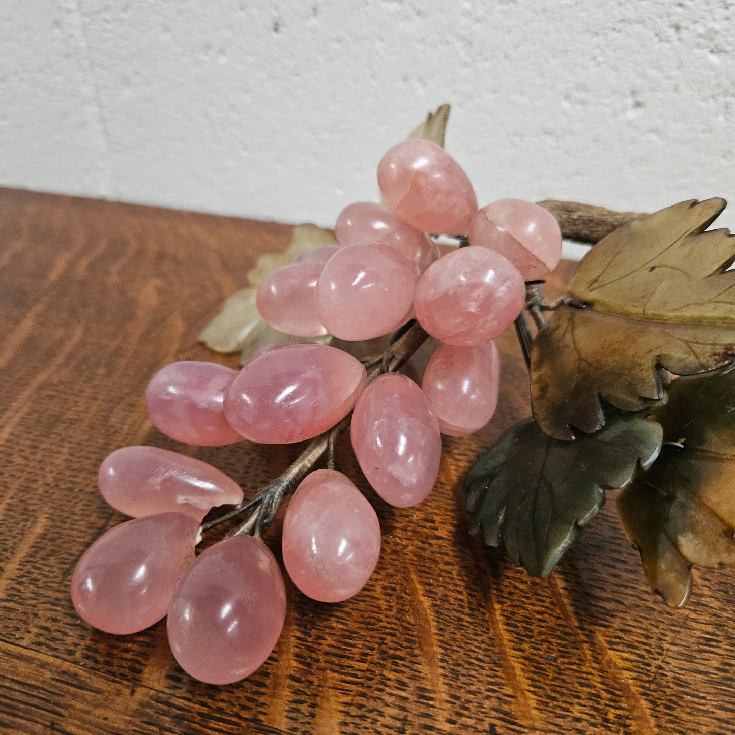 Vintage Chinese Rose Quartz Bunch of Grapes